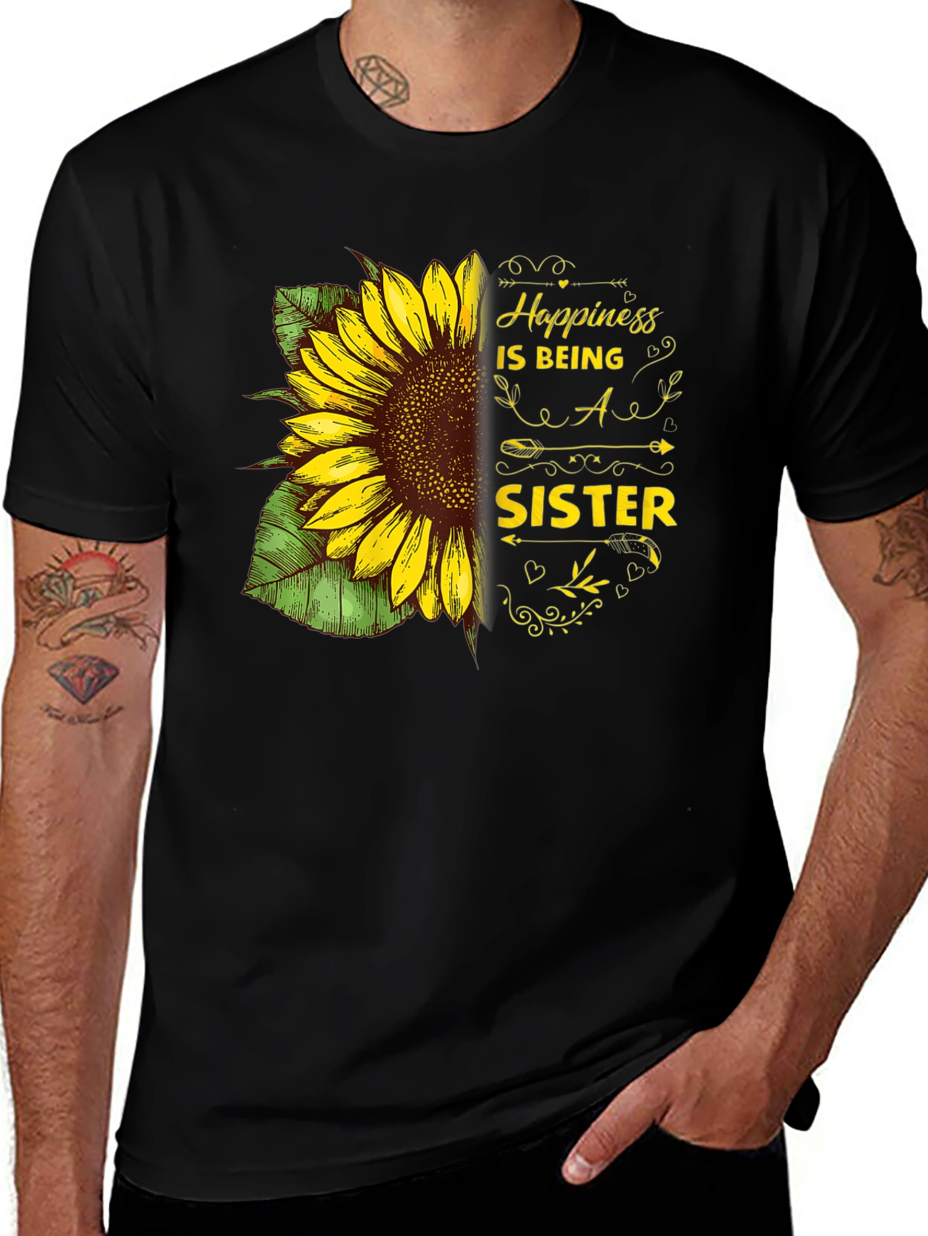 Happiness is Being a Sister Sunflower T-Shirt