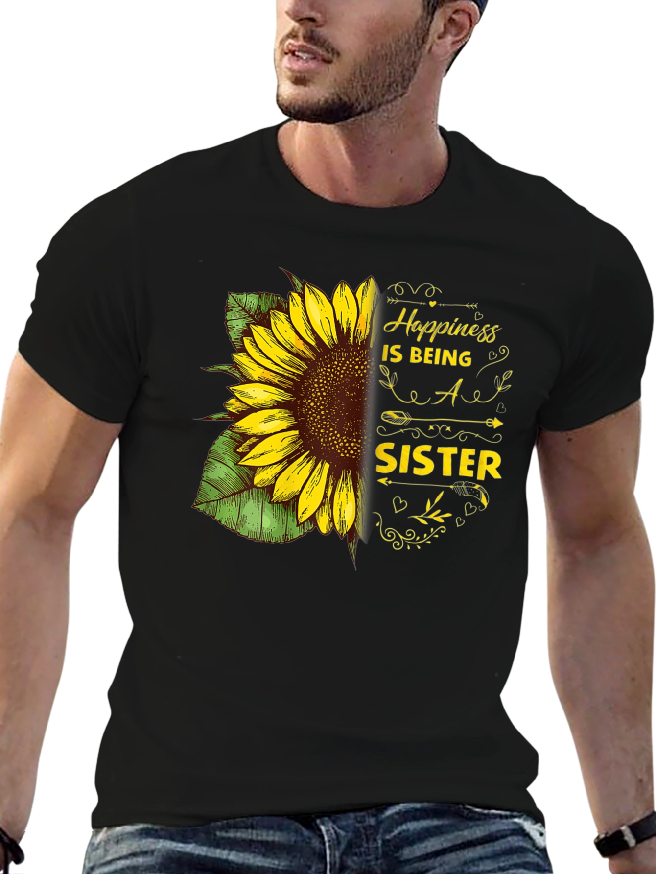 Happiness is Being a Sister Sunflower T-Shirt