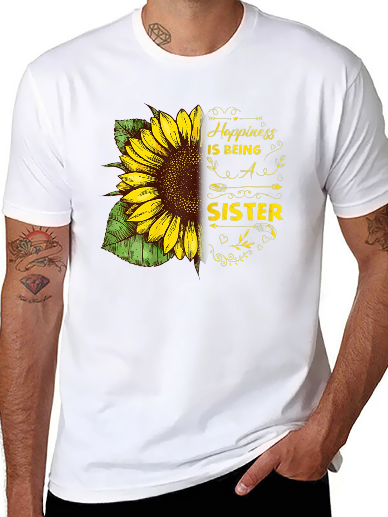 Happiness is Being a Sister Sunflower T-Shirt