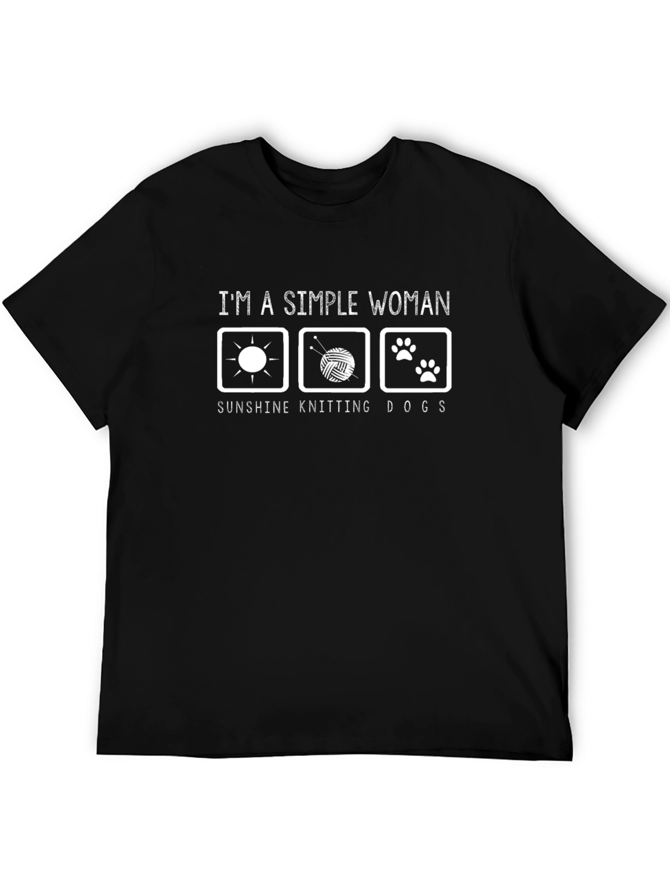 Simple Woman Tee: Sunshine Knitting Dogs
