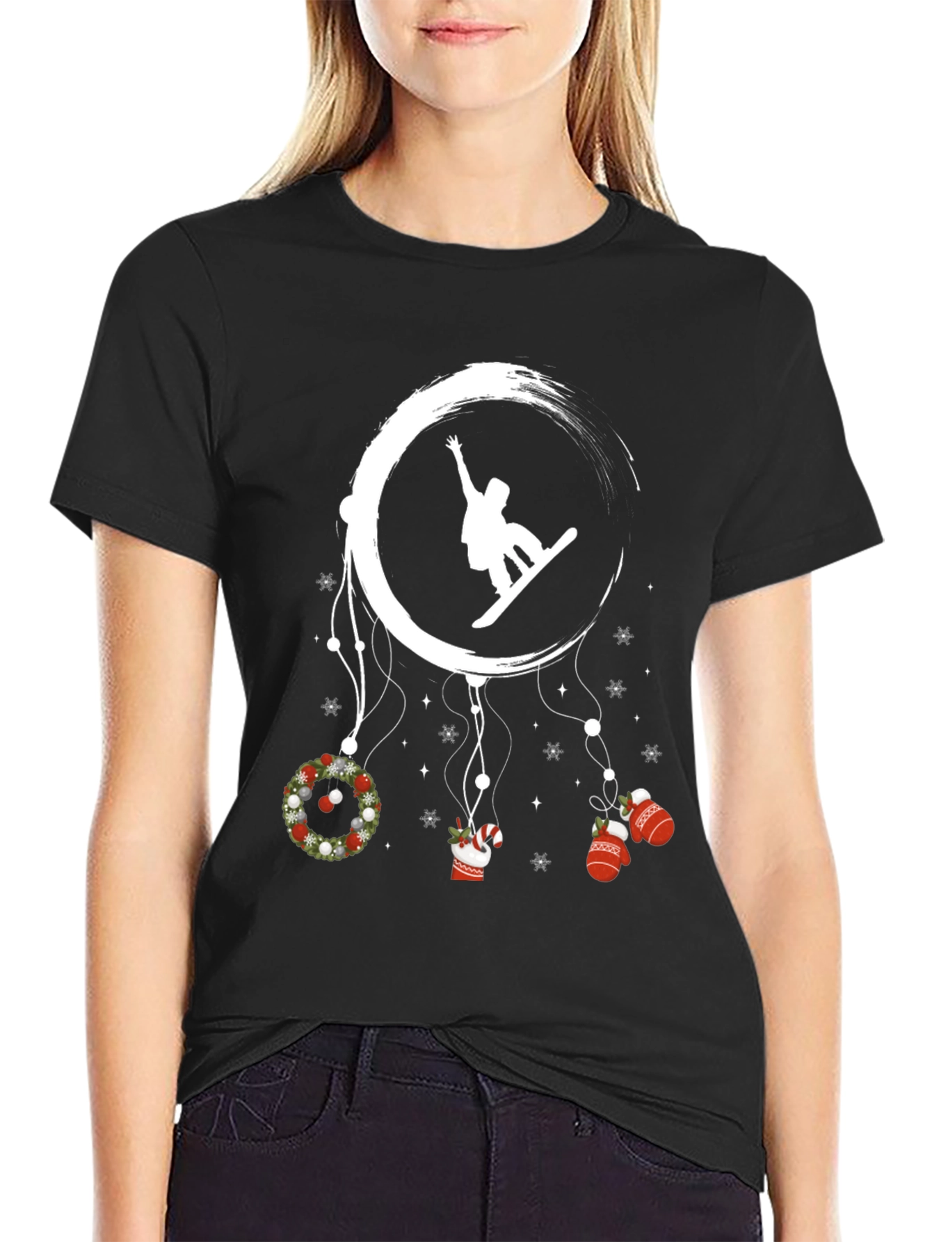 Festive Snowboarder T-Shirt