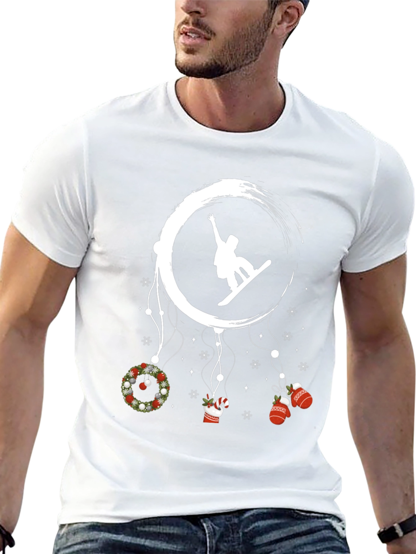 Festive Snowboarder T-Shirt