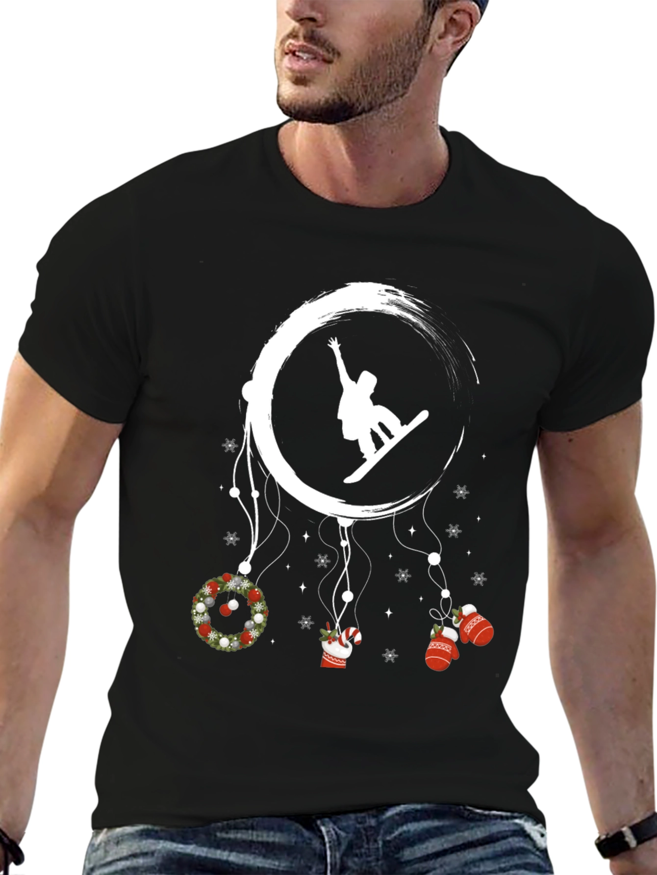 Festive Snowboarder T-Shirt