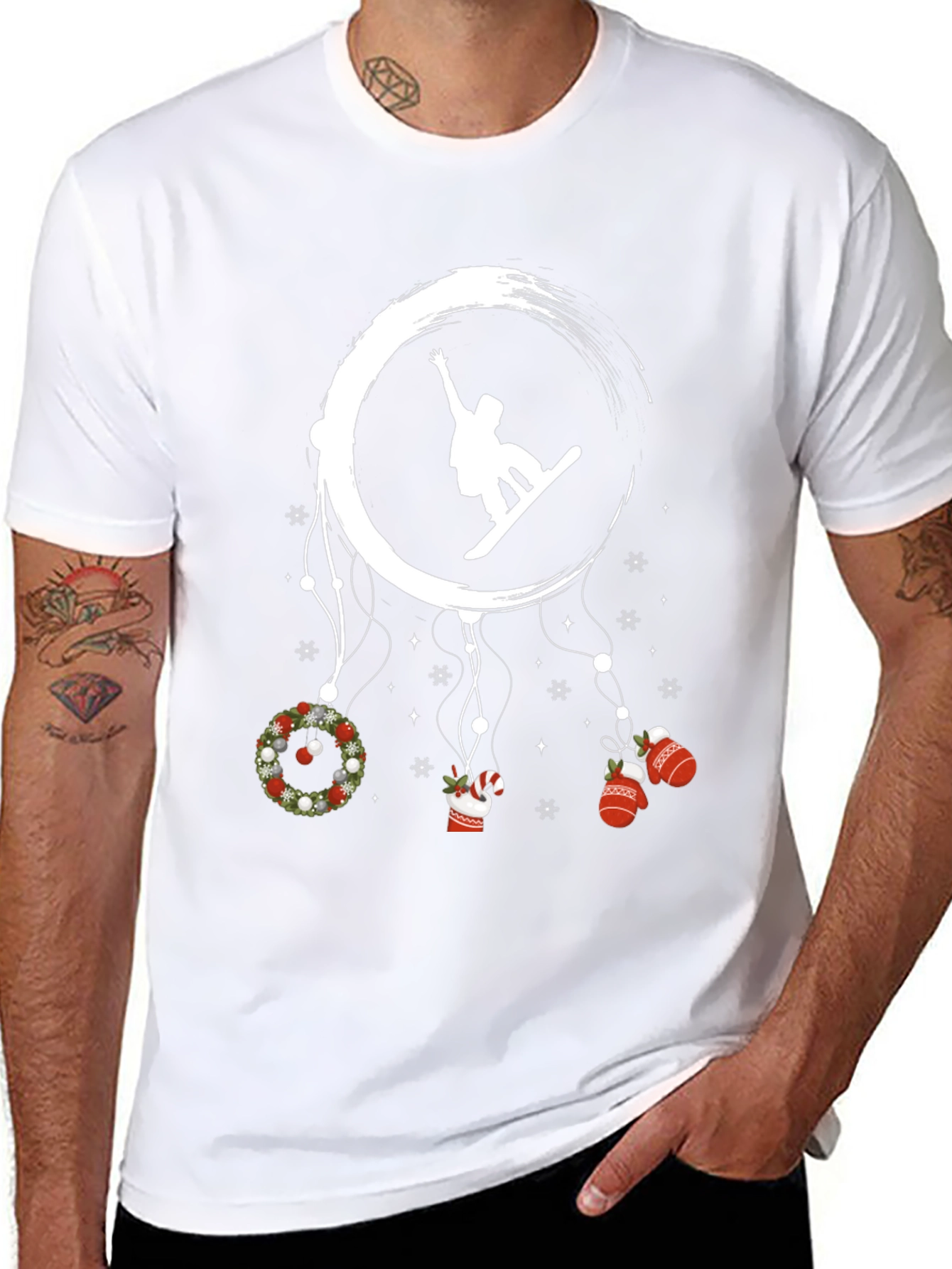 Festive Snowboarder T-Shirt