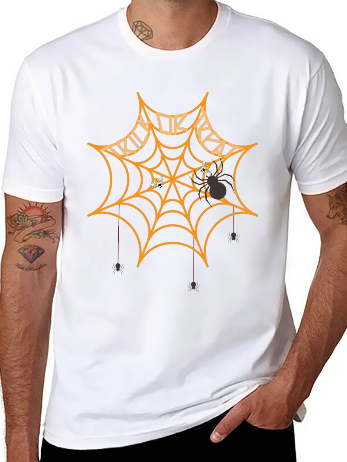 Halloween Spider Web Graphic T-Shirt