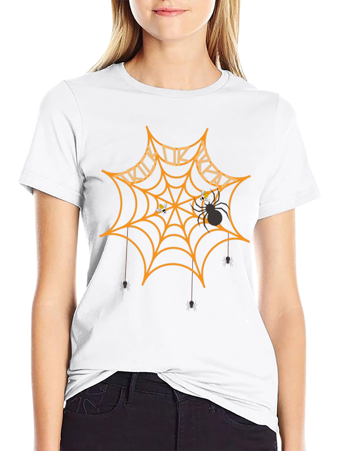Halloween Spider Web Graphic T-Shirt
