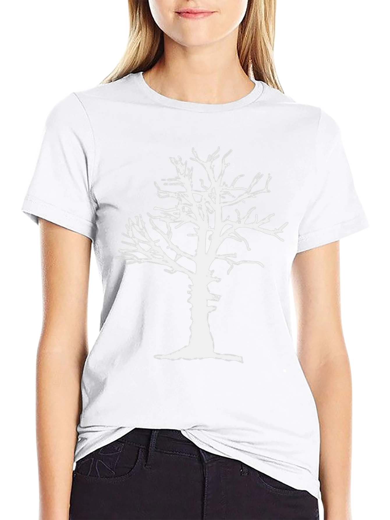White Tree Graphic Black T-Shirt