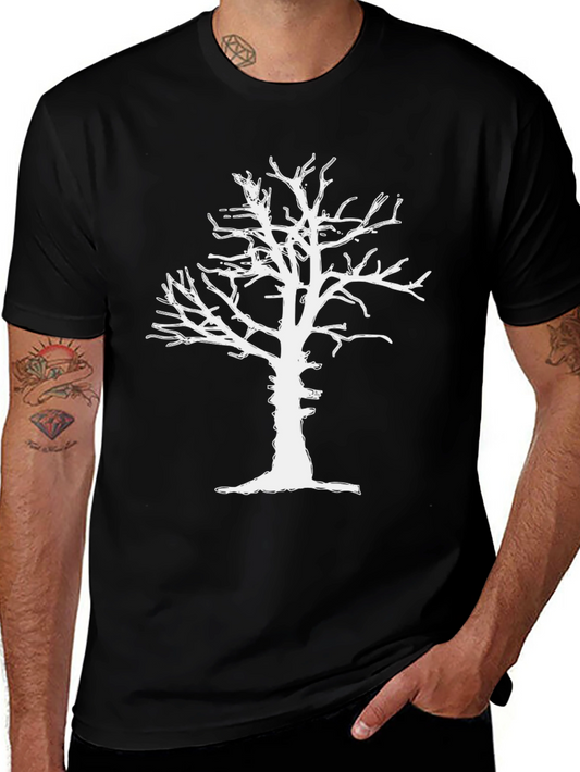 White Tree Graphic Black T-Shirt