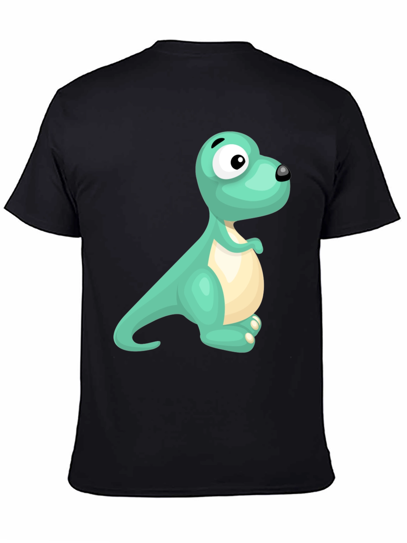 Cartoon Dinosaur Graphic Black T-Shirt