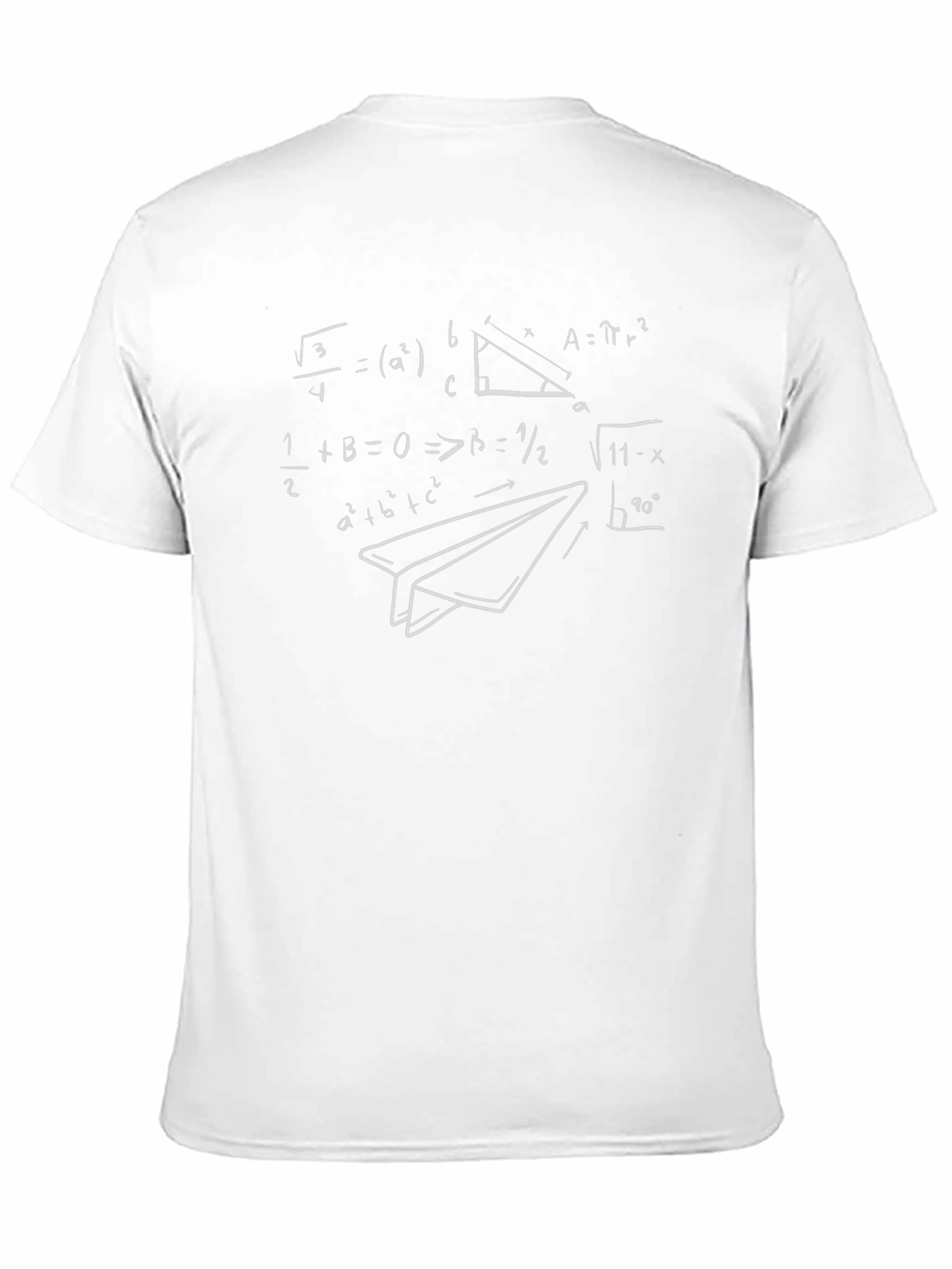 Math Equations Paper Airplane Black T-Shirt