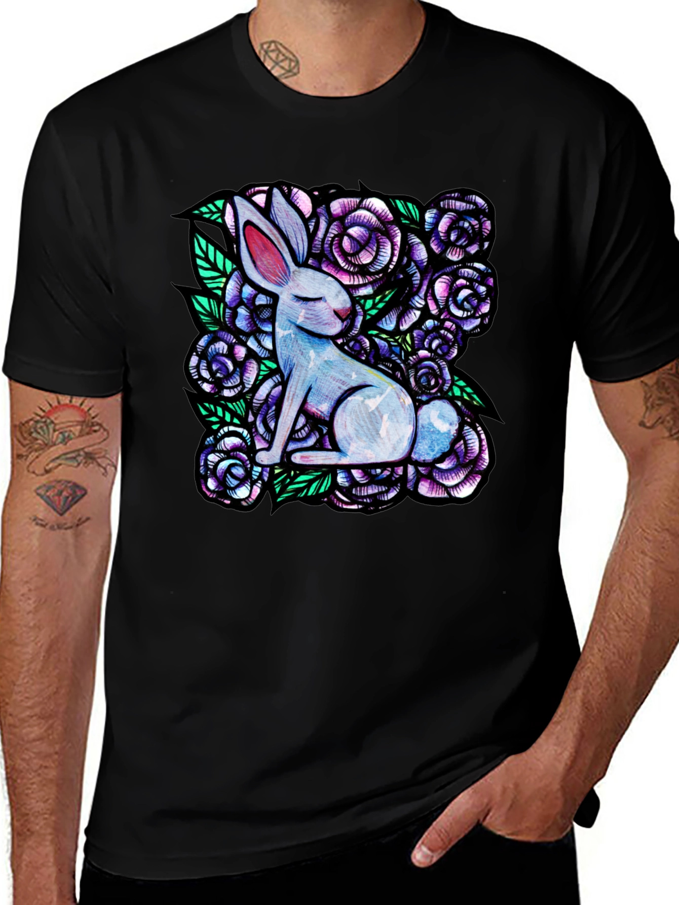 Rabbit & Floral Graphic Tee