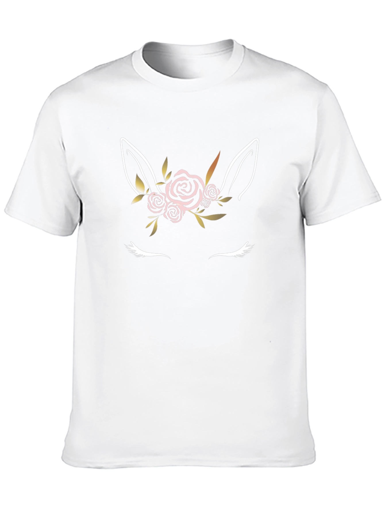 Floral Unicorn Graphic Black T-Shirt
