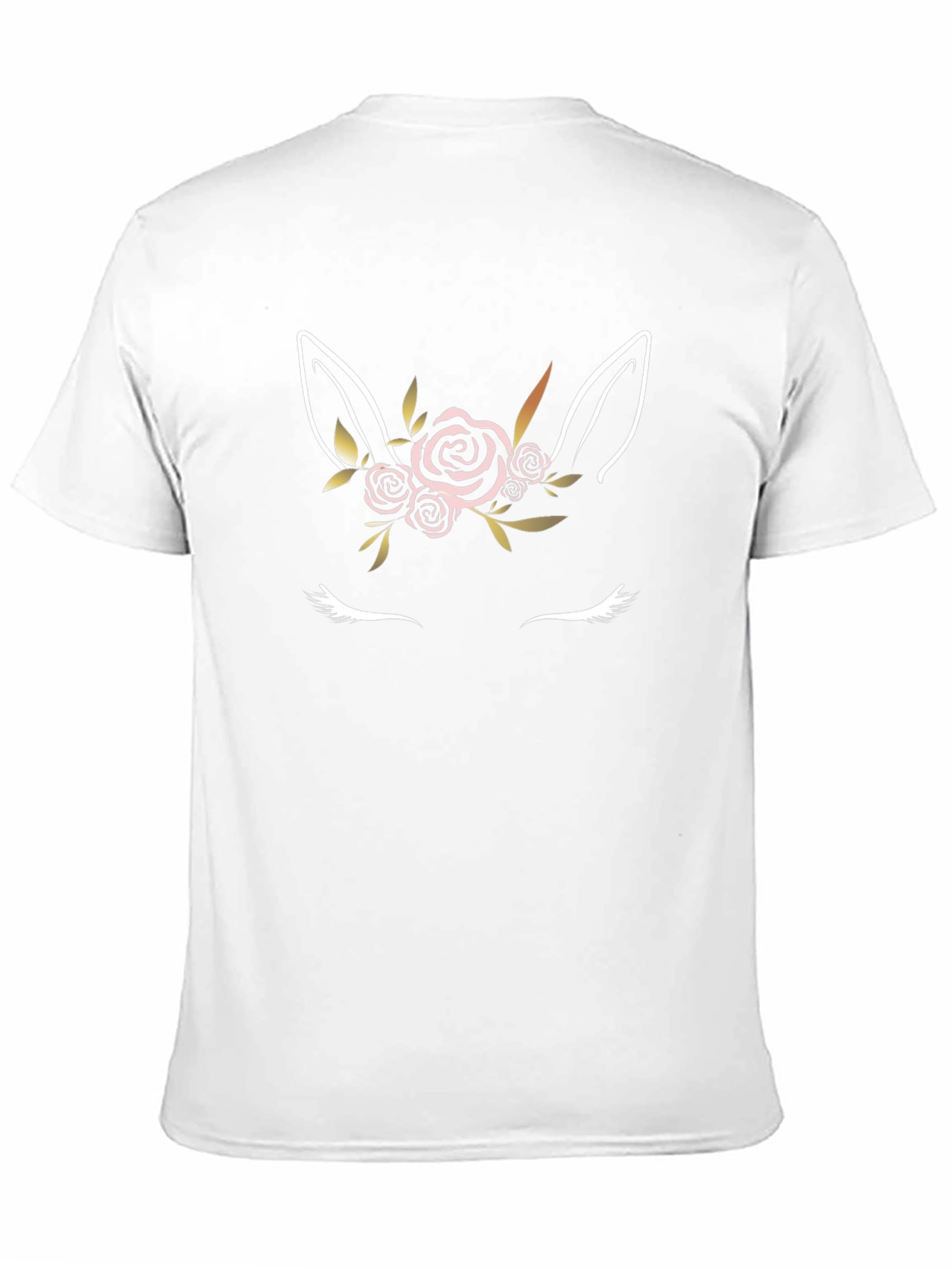 Floral Unicorn Graphic Black T-Shirt