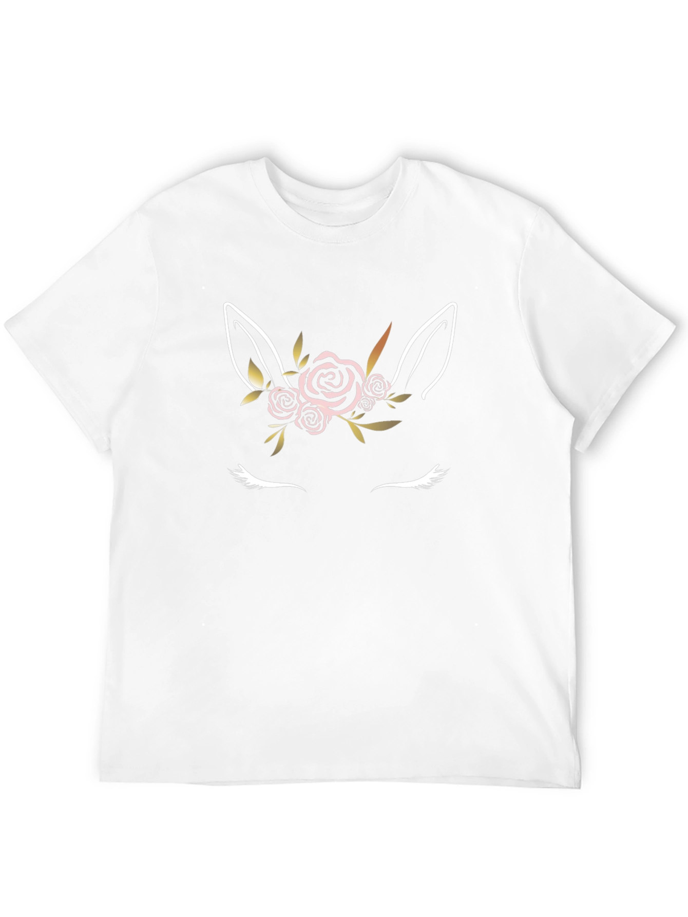 Floral Unicorn Graphic Black T-Shirt