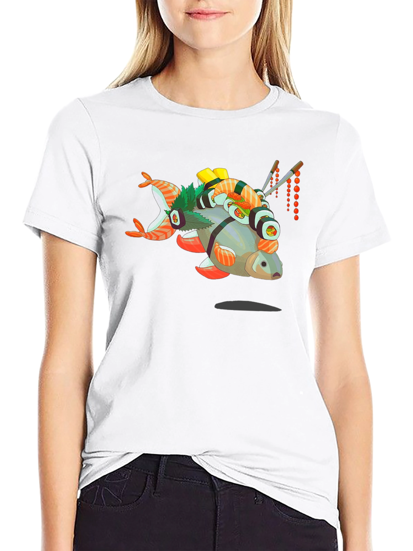 Sushi Fish Graphic Tee - Foodie T-Shirt