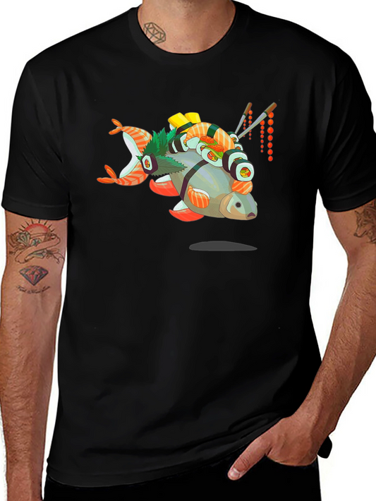 Sushi Fish Graphic Tee - Foodie T-Shirt