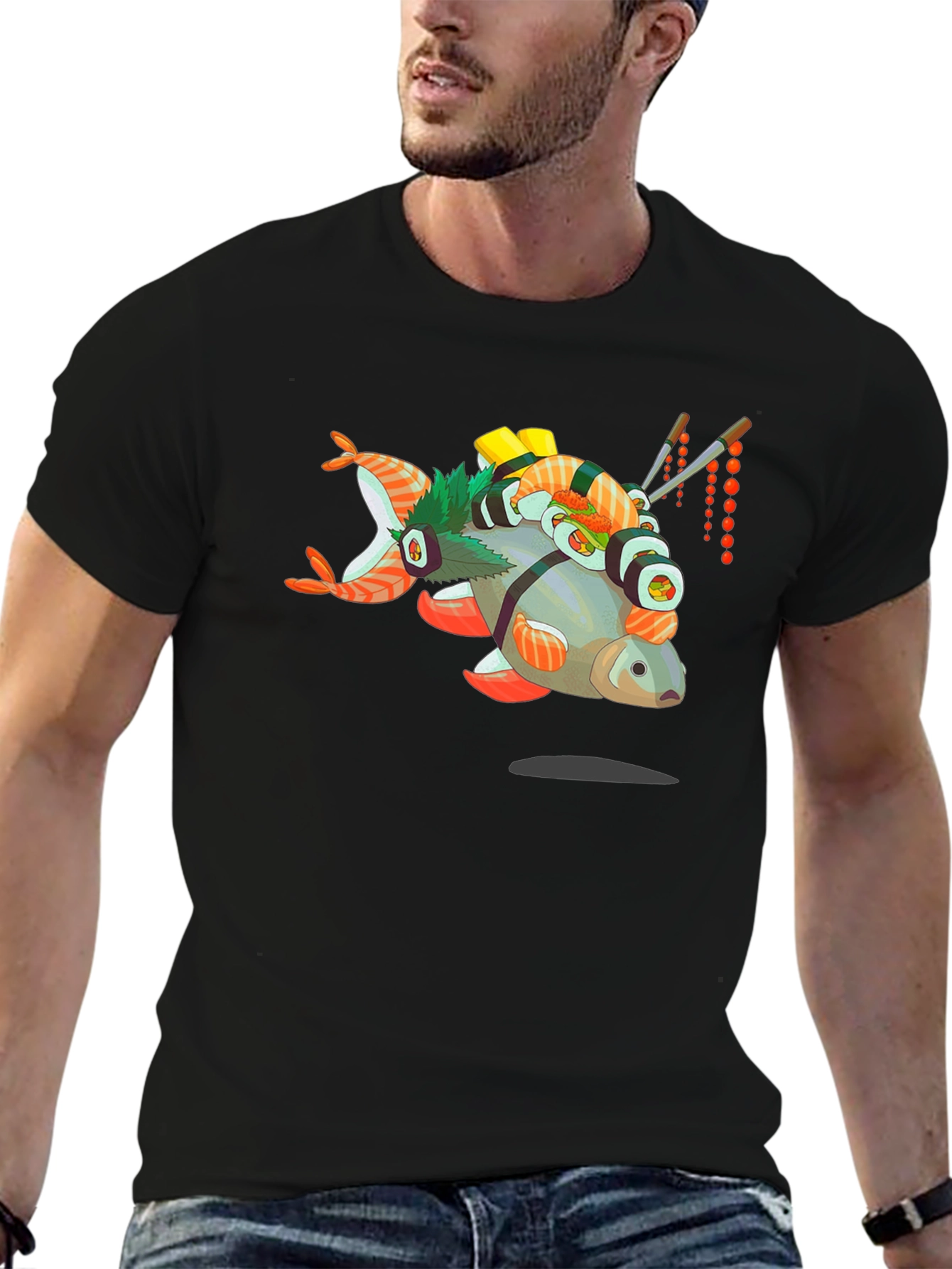 Sushi Fish Graphic Tee - Foodie T-Shirt