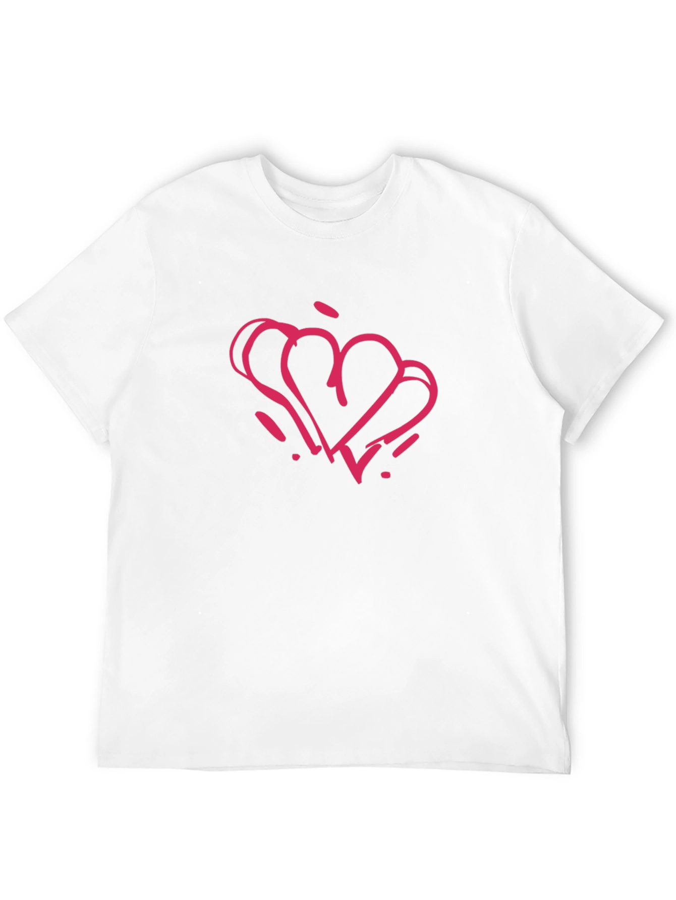 Black T-Shirt with Pink Heart Graphic