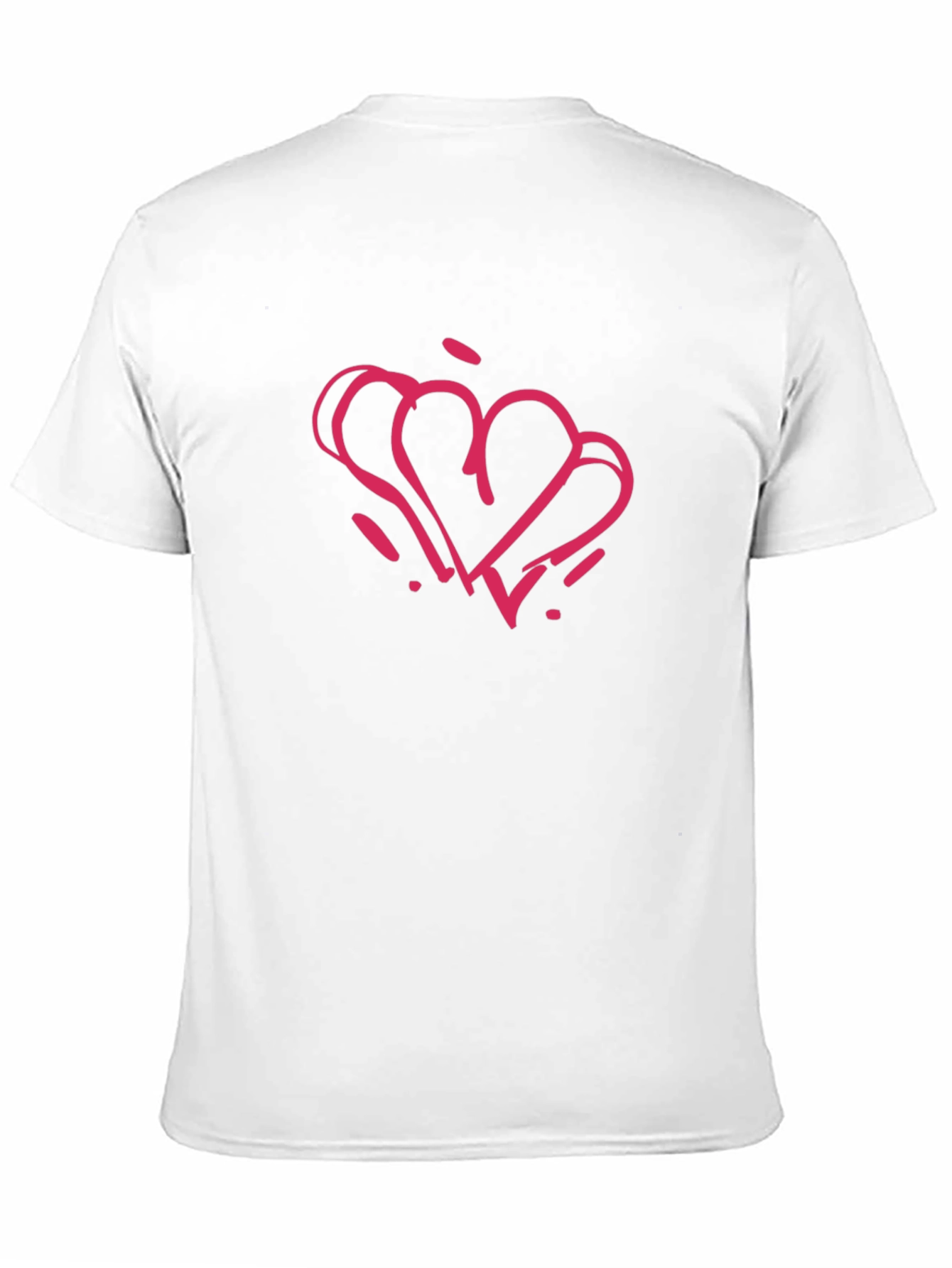 Black T-Shirt with Pink Heart Graphic