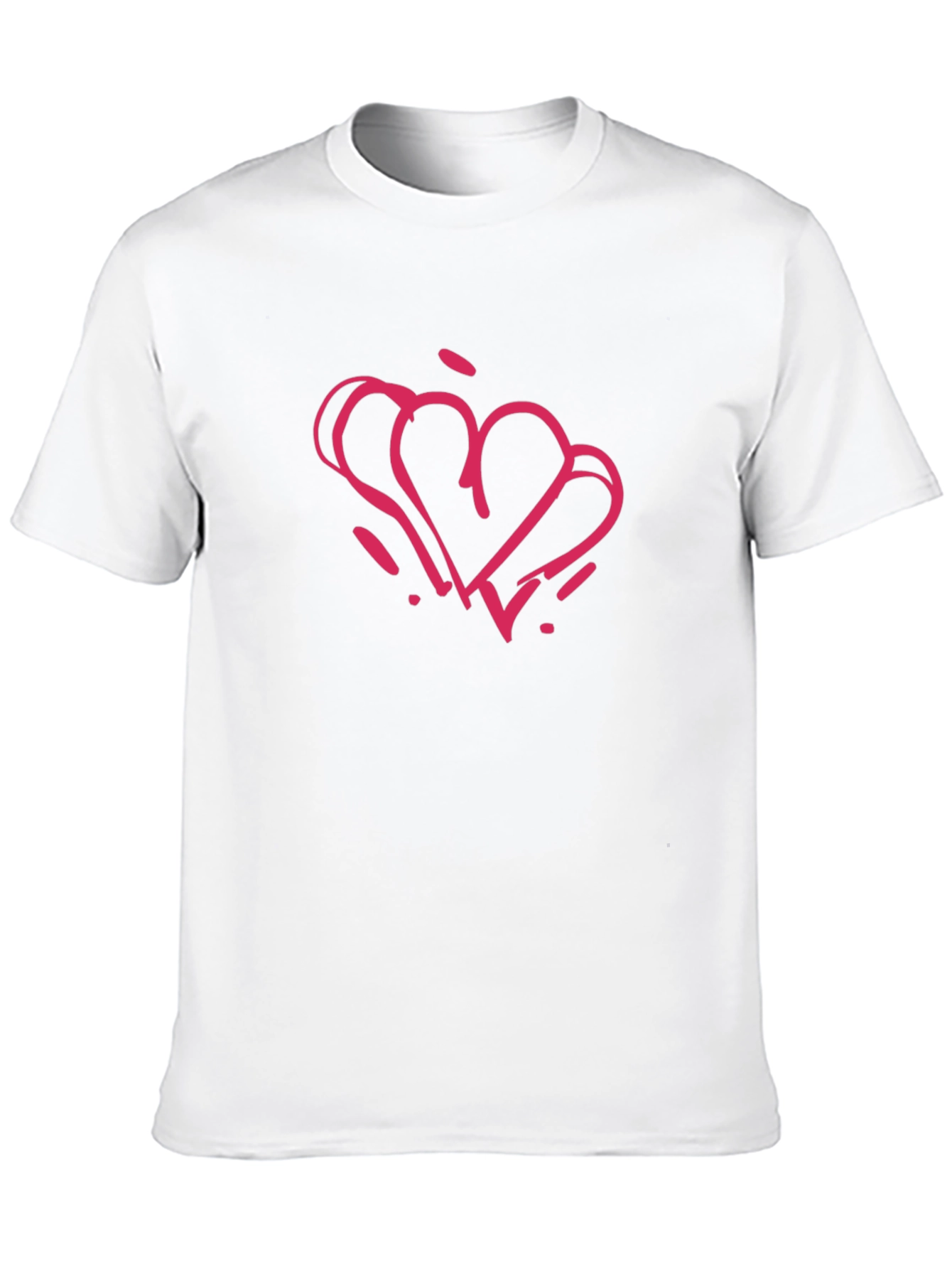 Black T-Shirt with Pink Heart Graphic