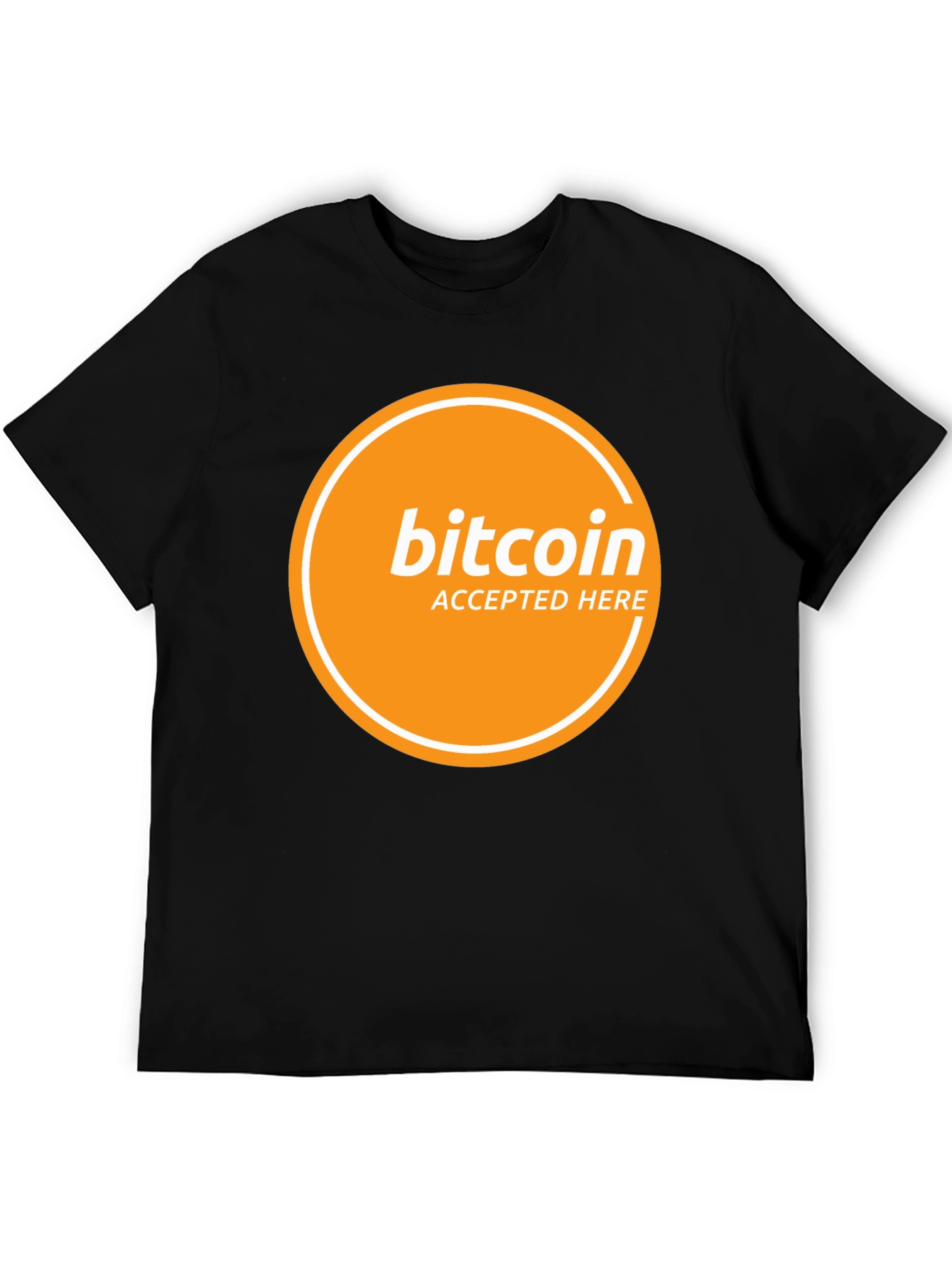 Bitcoin Accepted Here Graphic Black T-Shirt