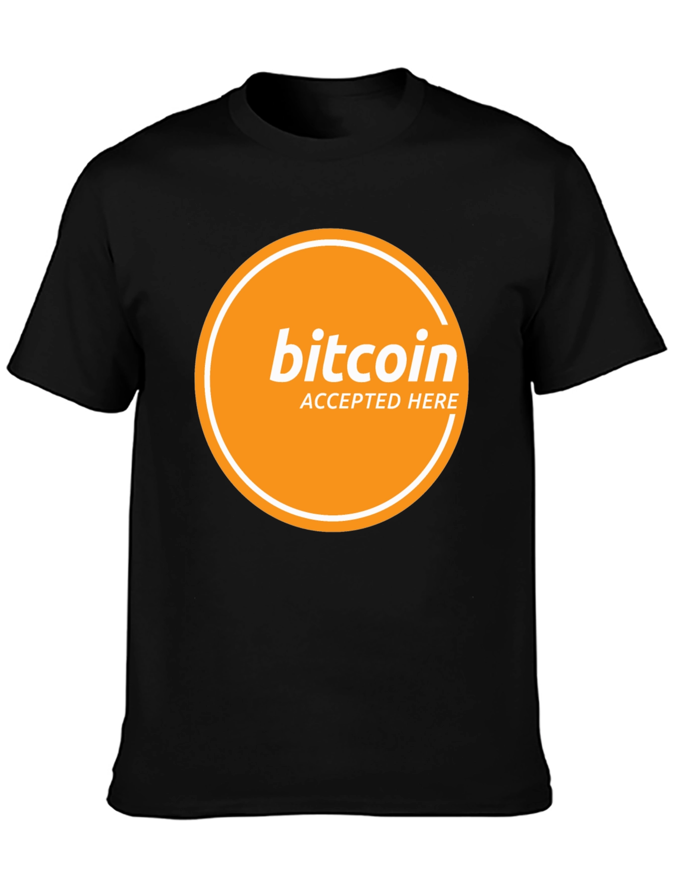 Bitcoin Accepted Here Graphic Black T-Shirt