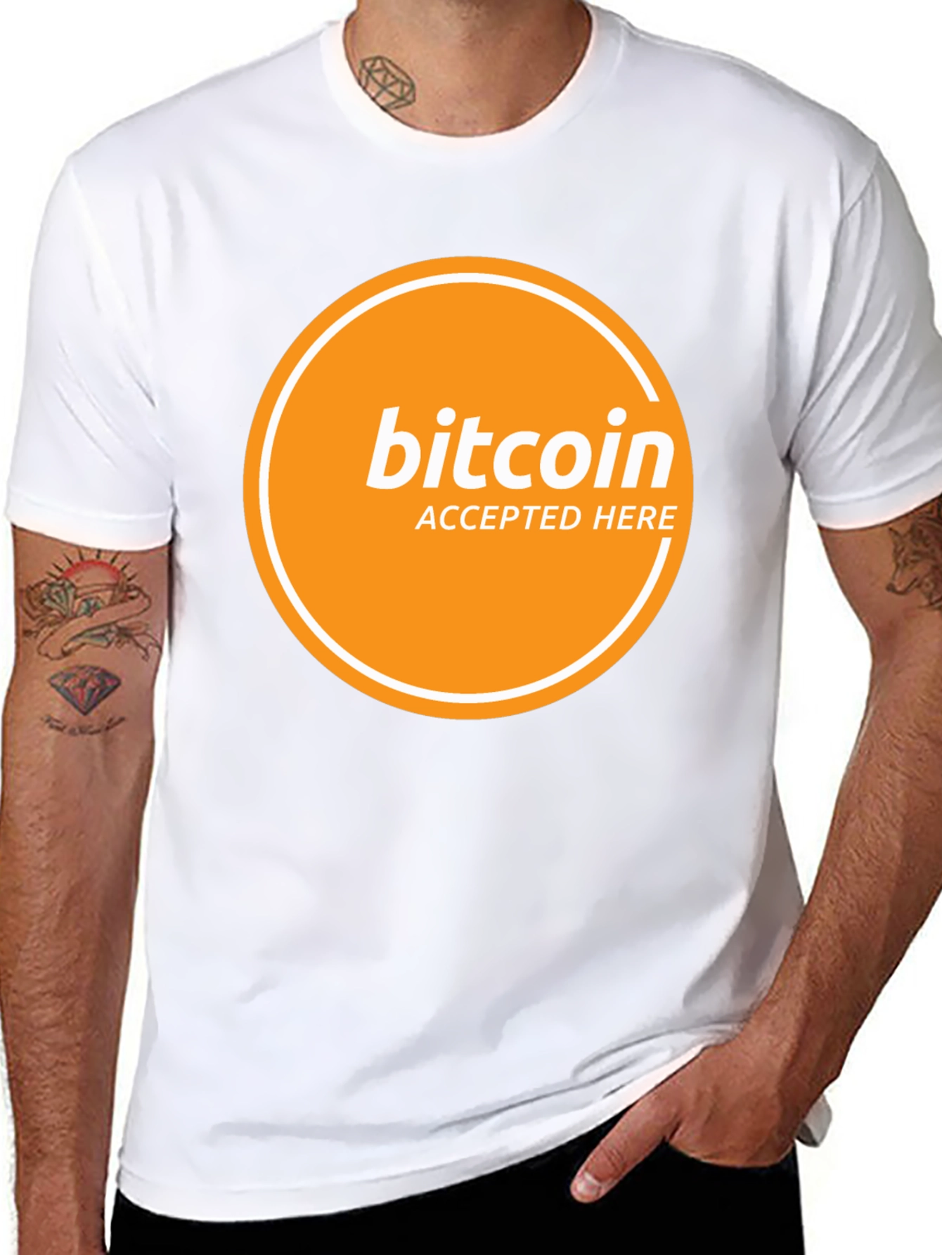 Bitcoin Accepted Here Graphic Black T-Shirt