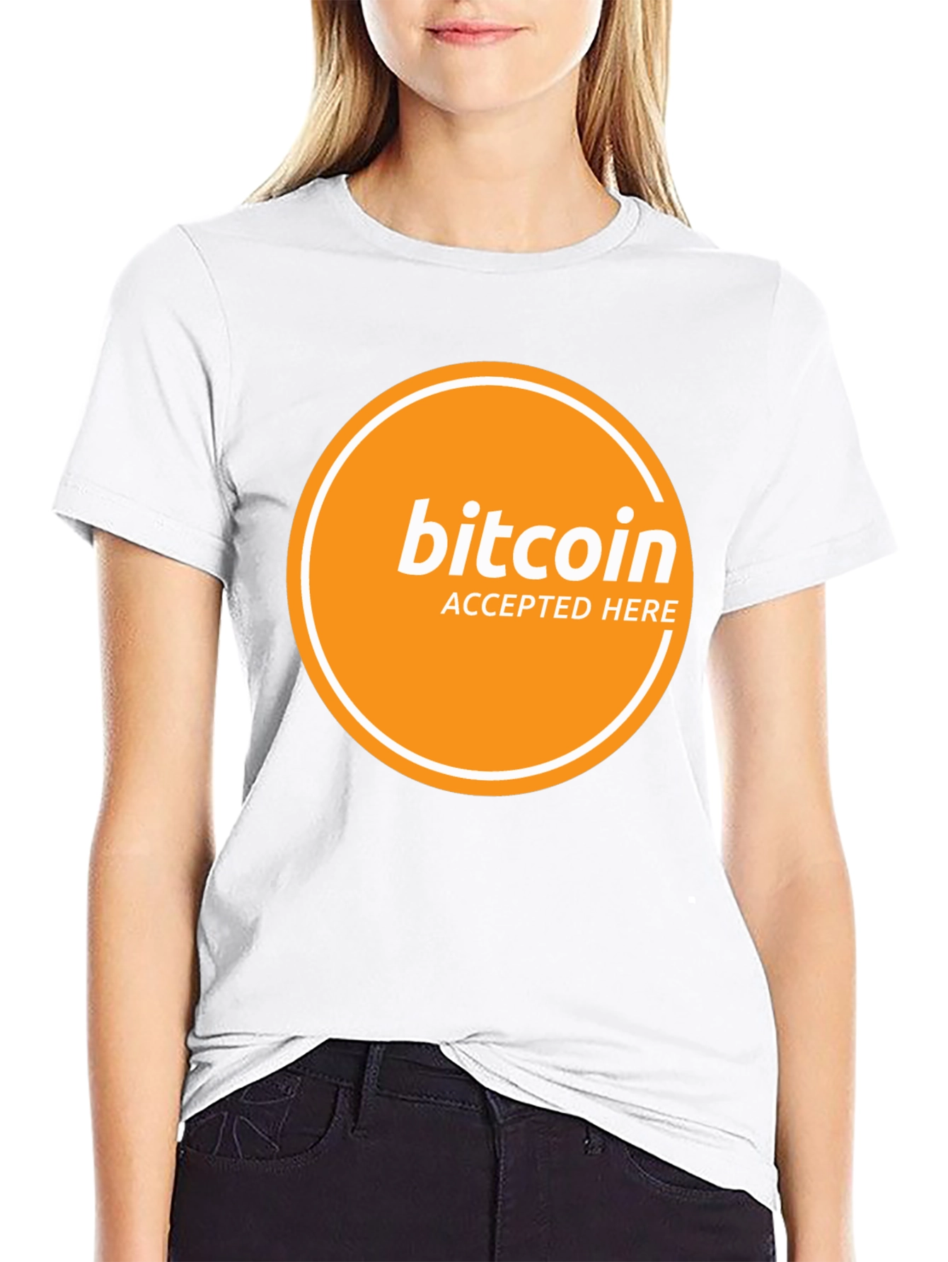 Bitcoin Accepted Here Graphic Black T-Shirt
