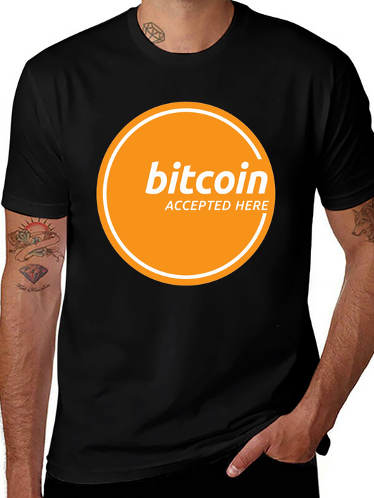 Bitcoin Accepted Here Graphic Black T-Shirt