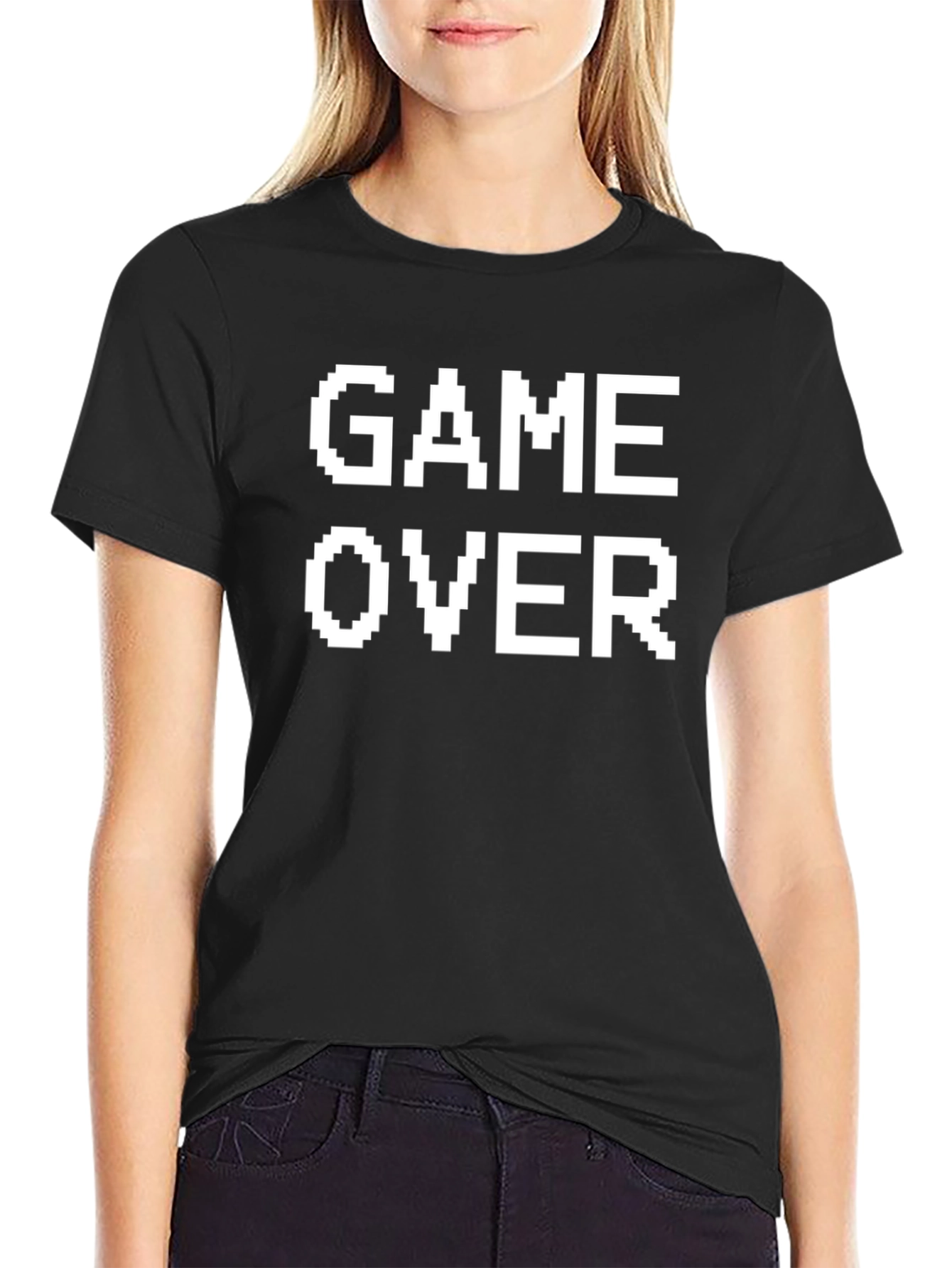 Game Over Pixel Art Graphic Tee - Black