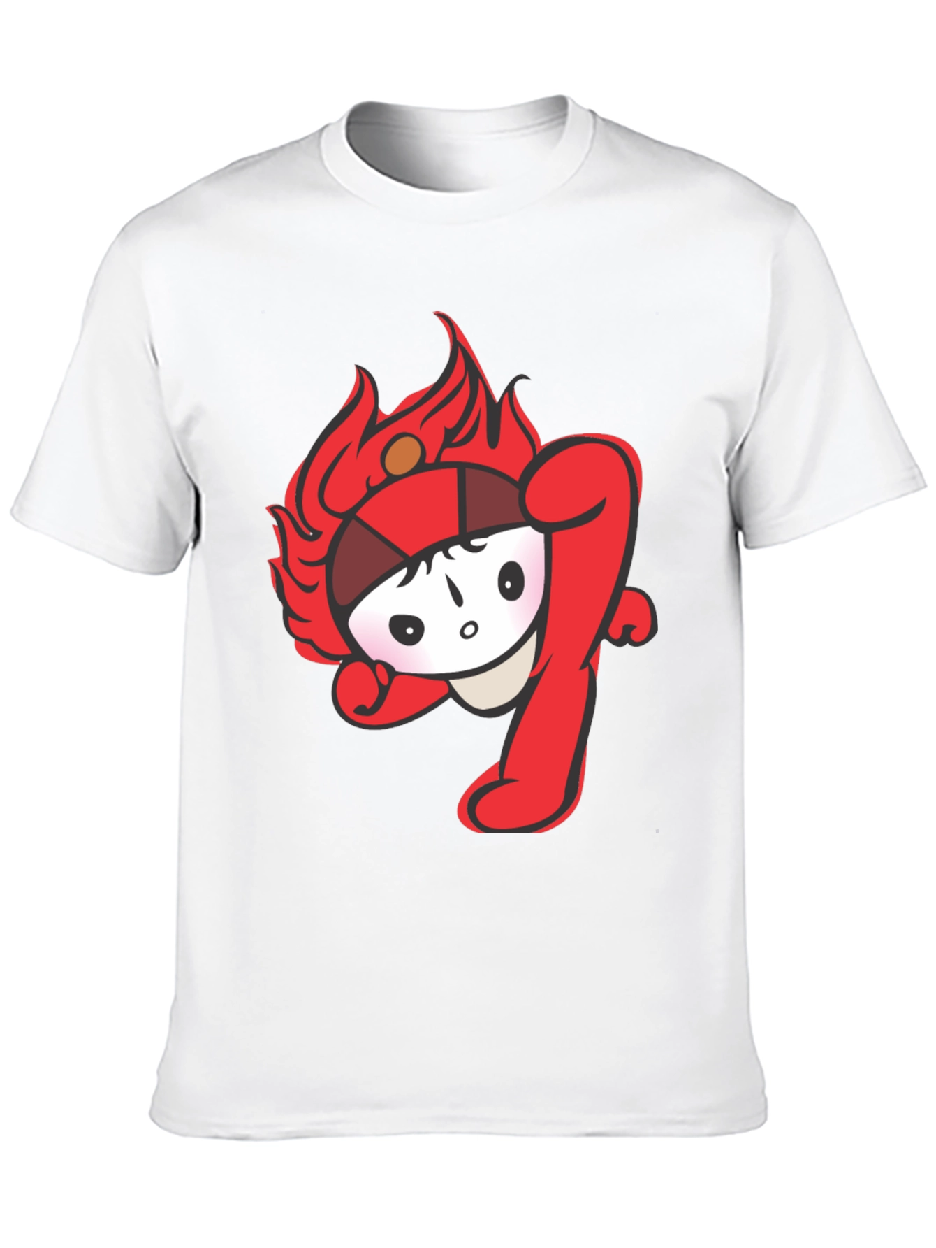Fun Cartoon Graphic Tee - Black Cotton T-Shirt