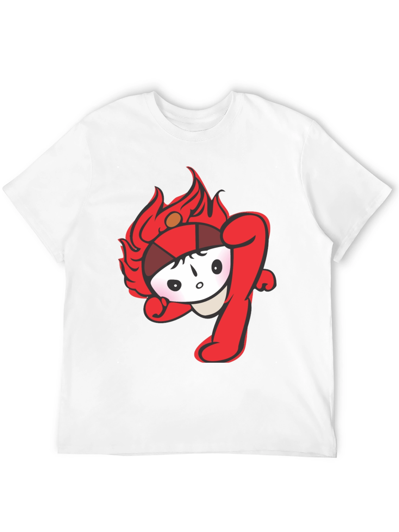 Fun Cartoon Graphic Tee - Black Cotton T-Shirt