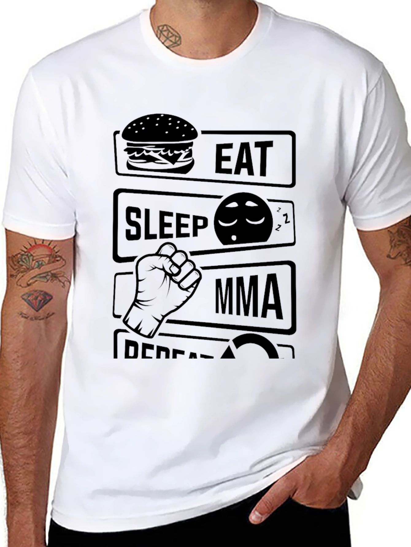 Eat Sleep MMA Repeat Black T-Shirt