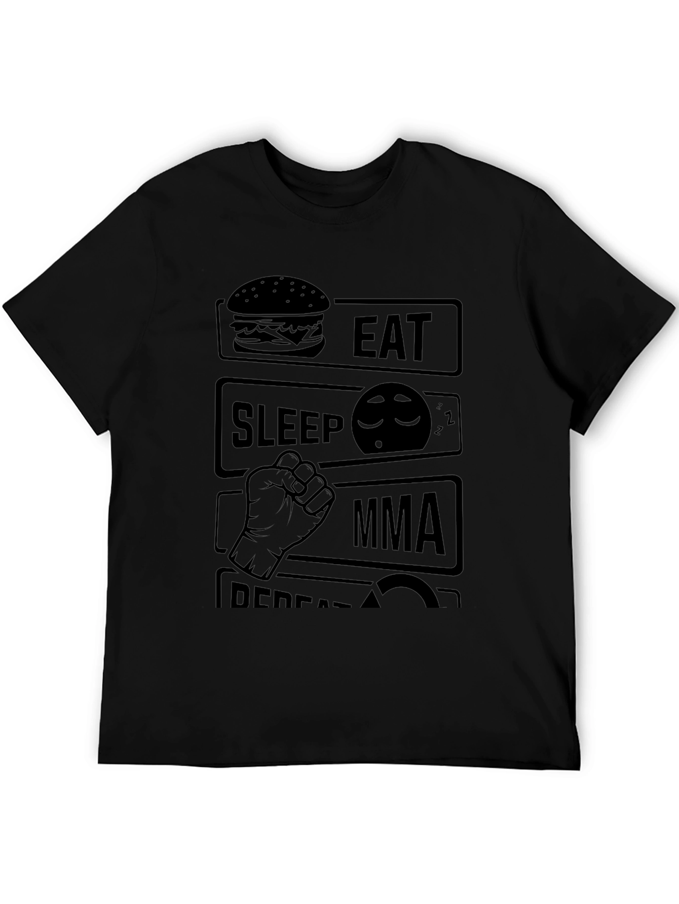 Eat Sleep MMA Repeat Black T-Shirt