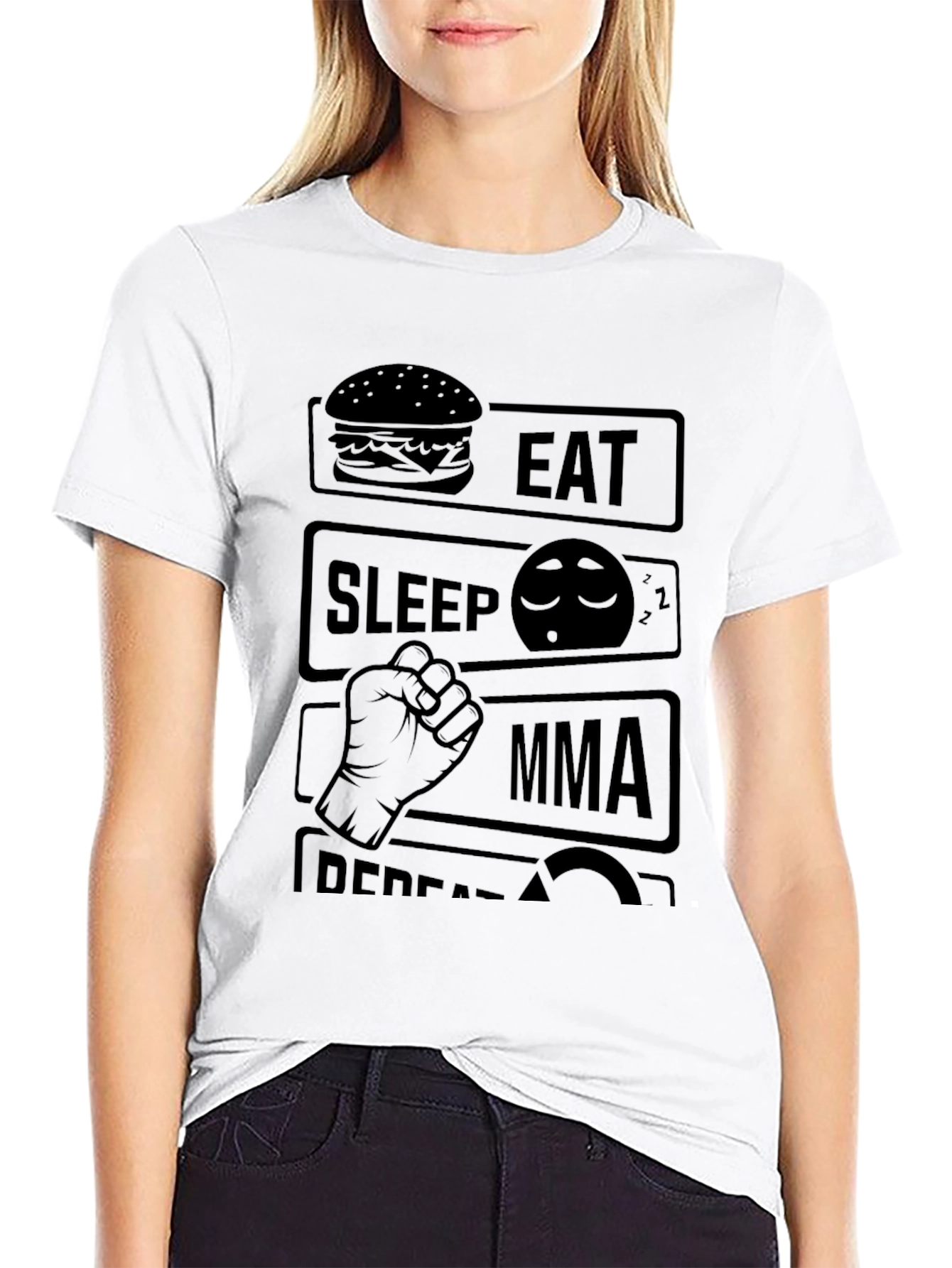 Eat Sleep MMA Repeat Black T-Shirt