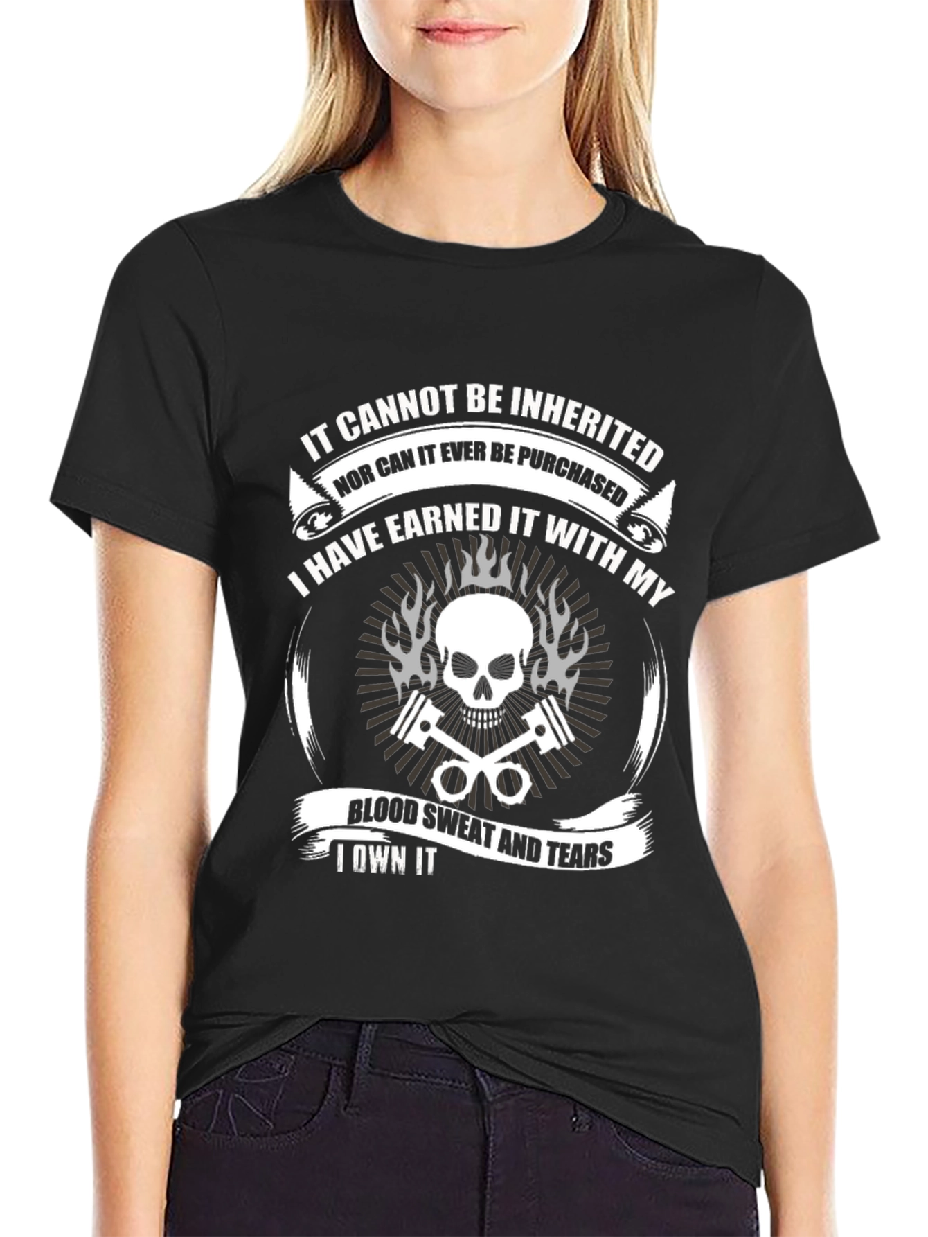 Earned It Skull & Pistons Graphic T-Shirt