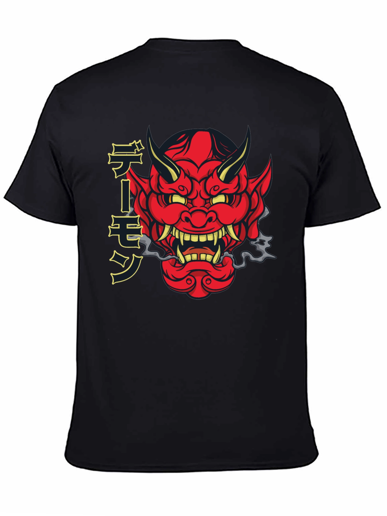 Japanese Oni Demon Graphic Black T-Shirt
