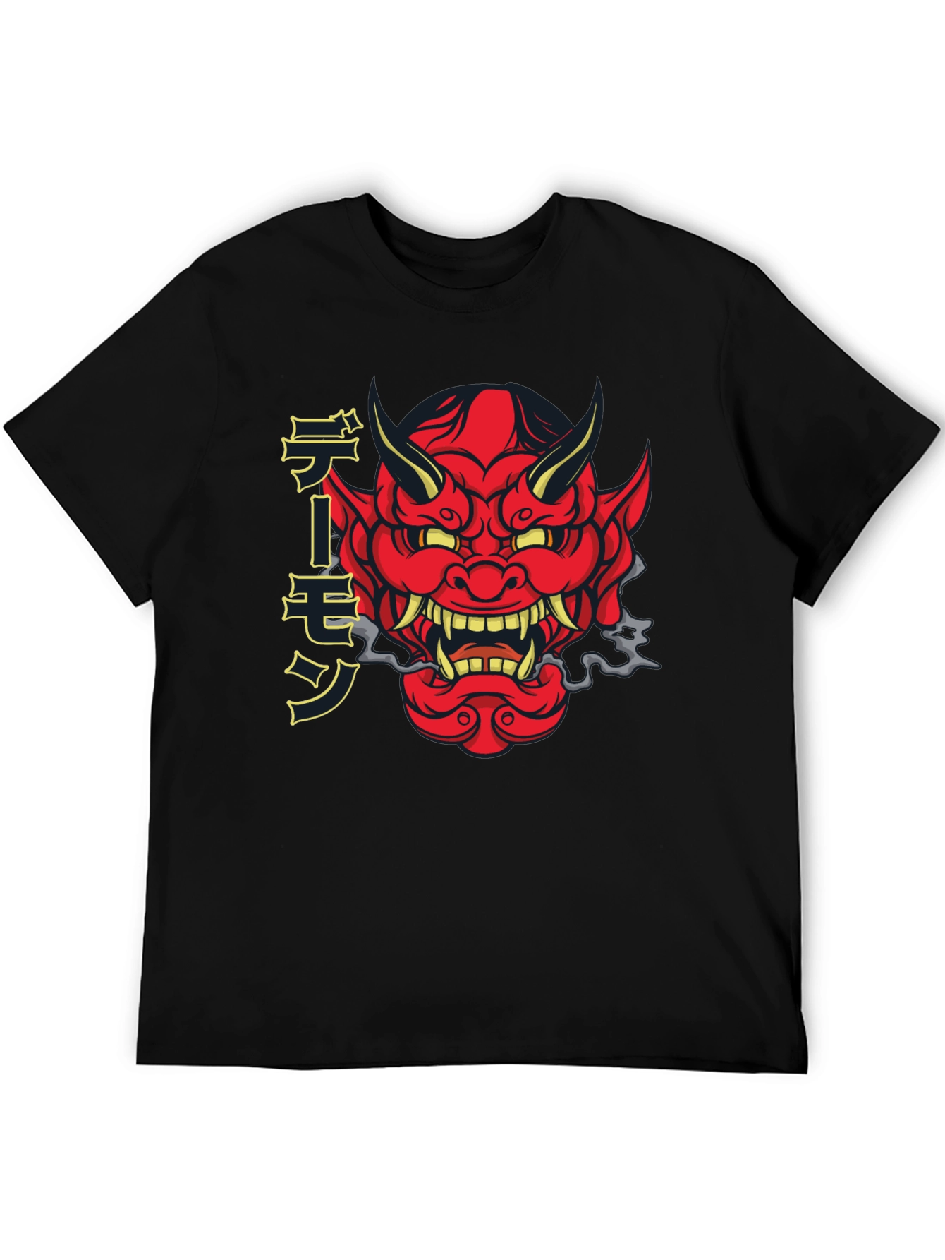 Japanese Oni Demon Graphic Black T-Shirt