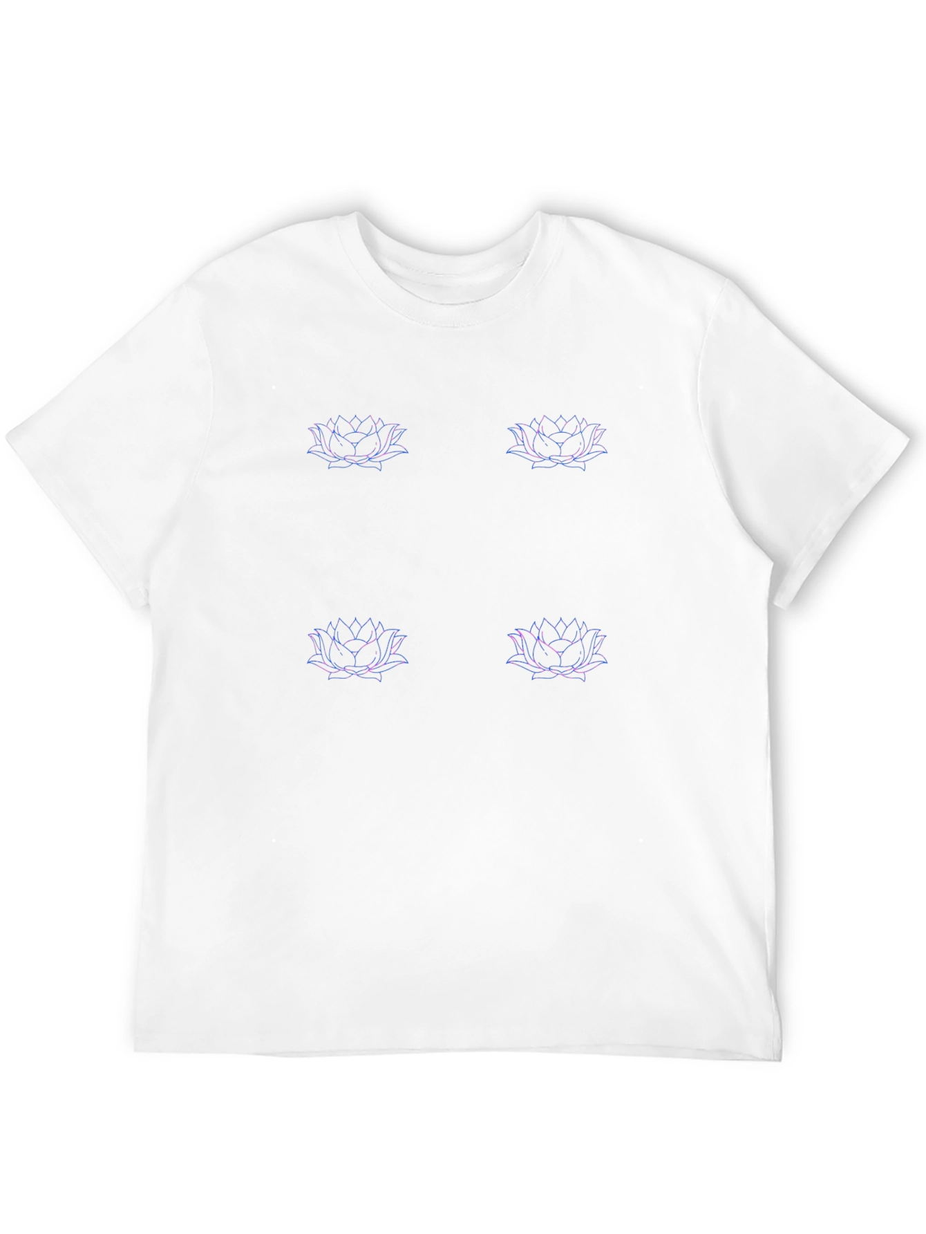 Lotus Flower Print Black T-Shirt