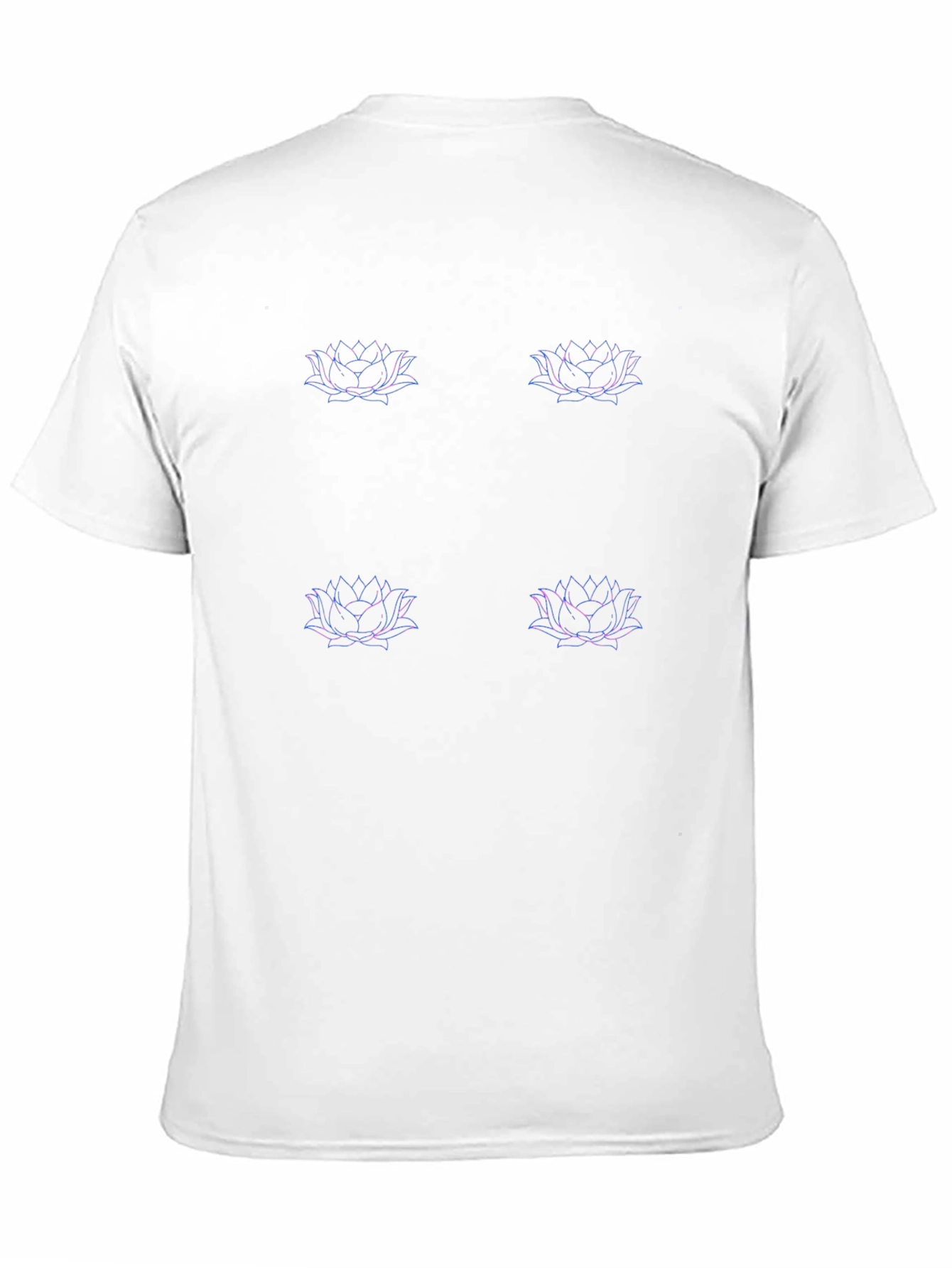 Lotus Flower Print Black T-Shirt