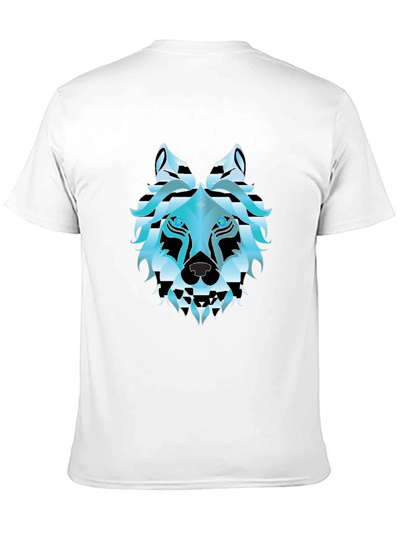 Geometric Wolf Graphic Tee - Stylish Black T-Shirt