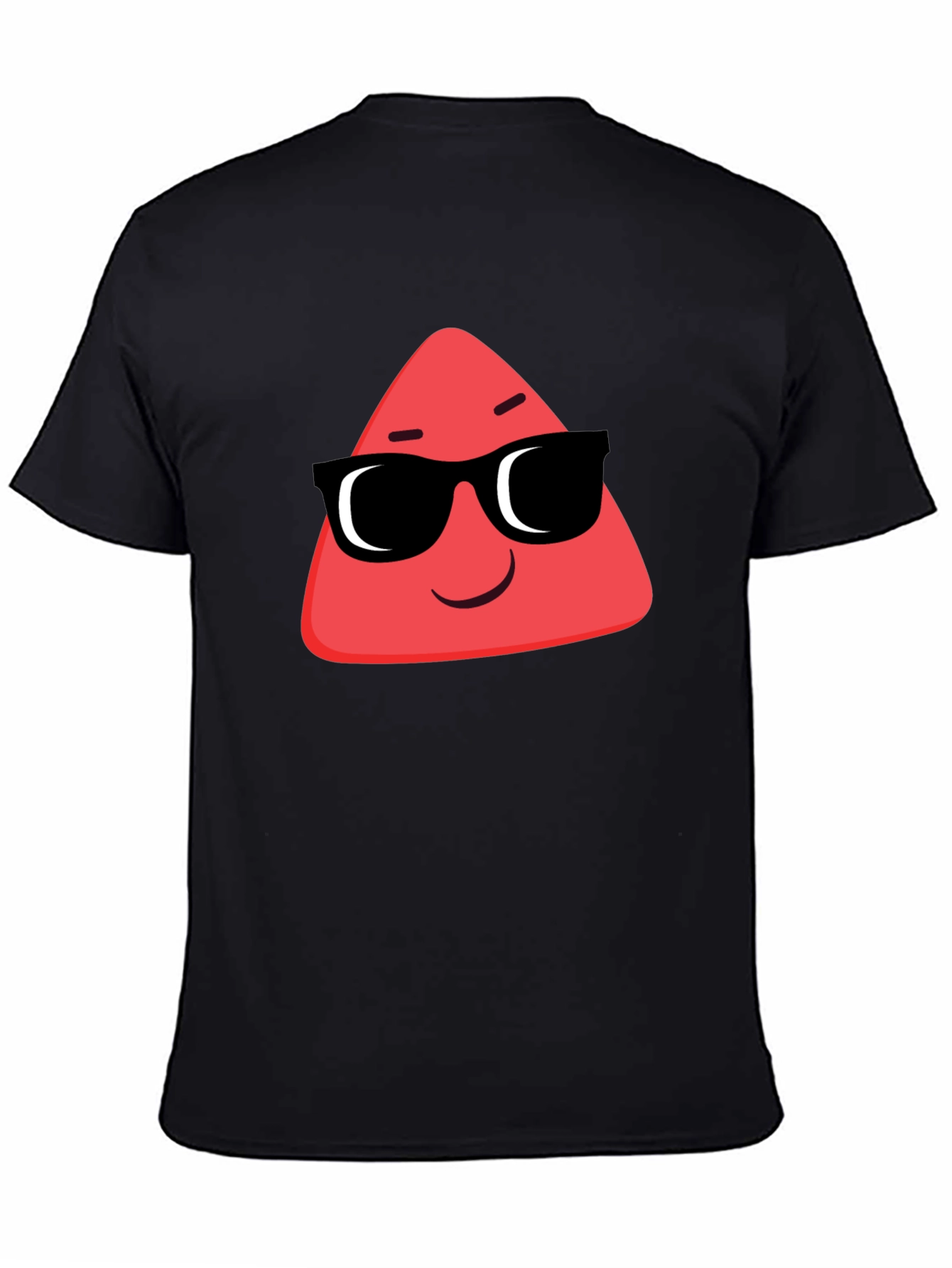 Cool Red Triangle Graphic Black T-Shirt
