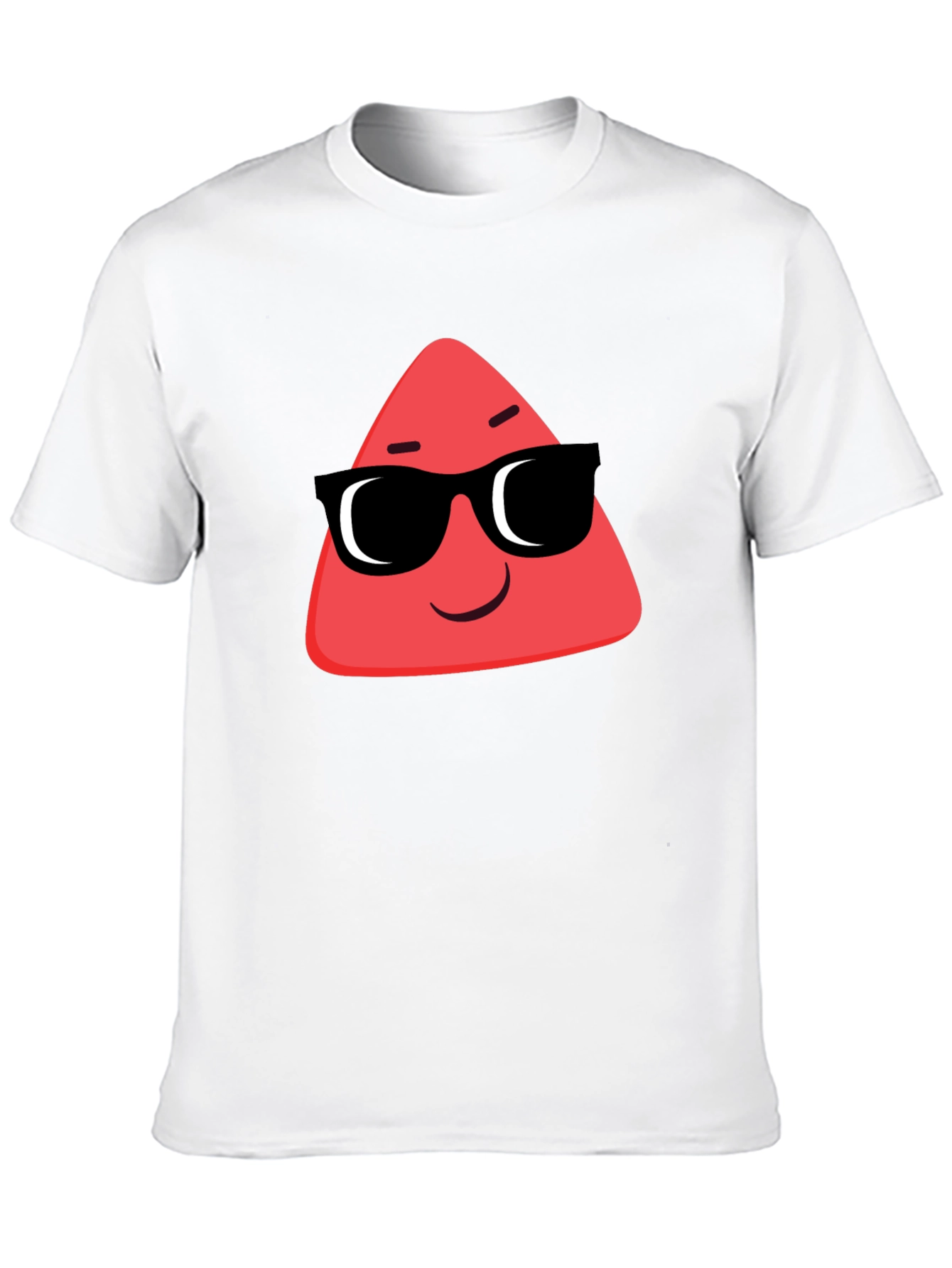 Cool Red Triangle Graphic Black T-Shirt