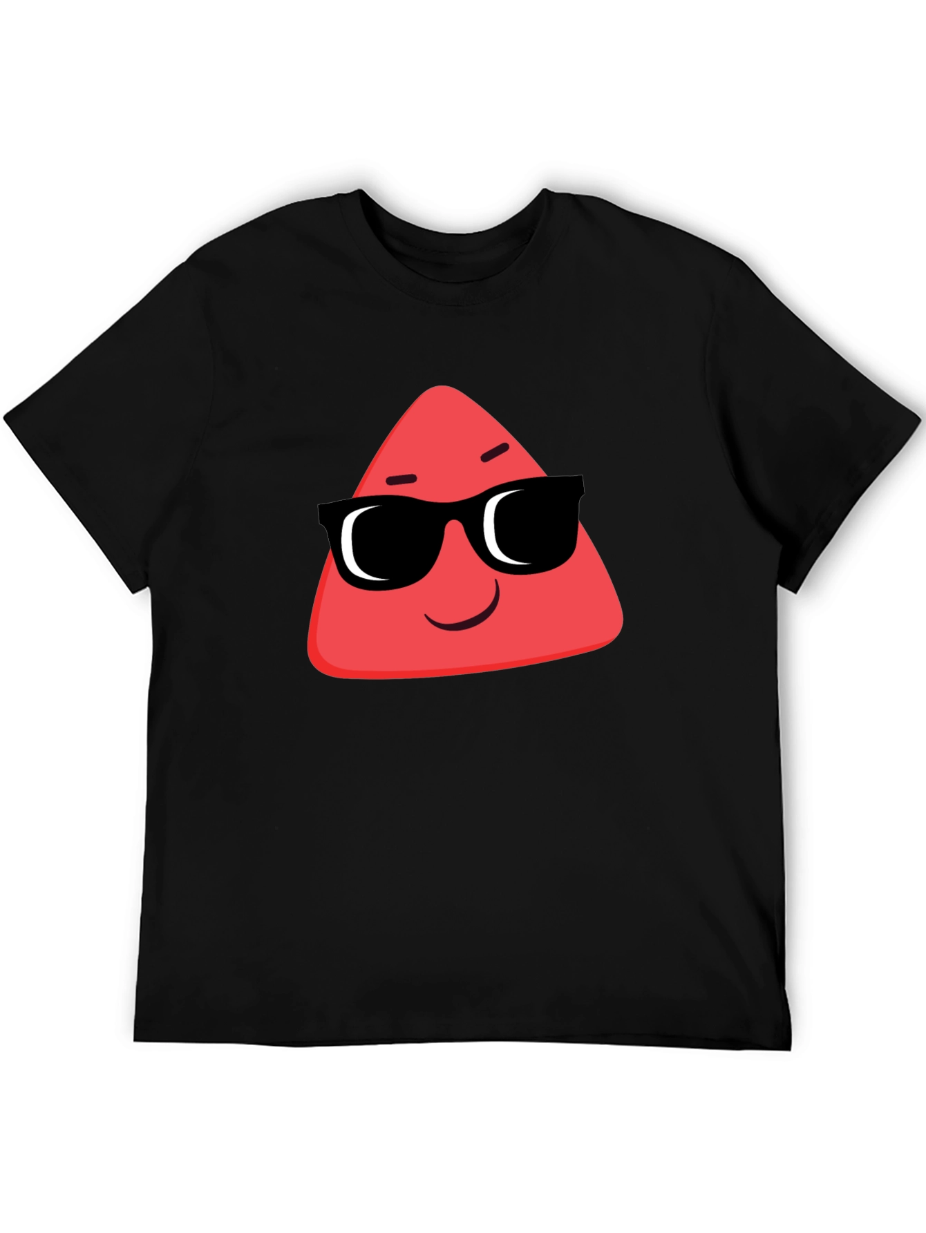 Cool Red Triangle Graphic Black T-Shirt