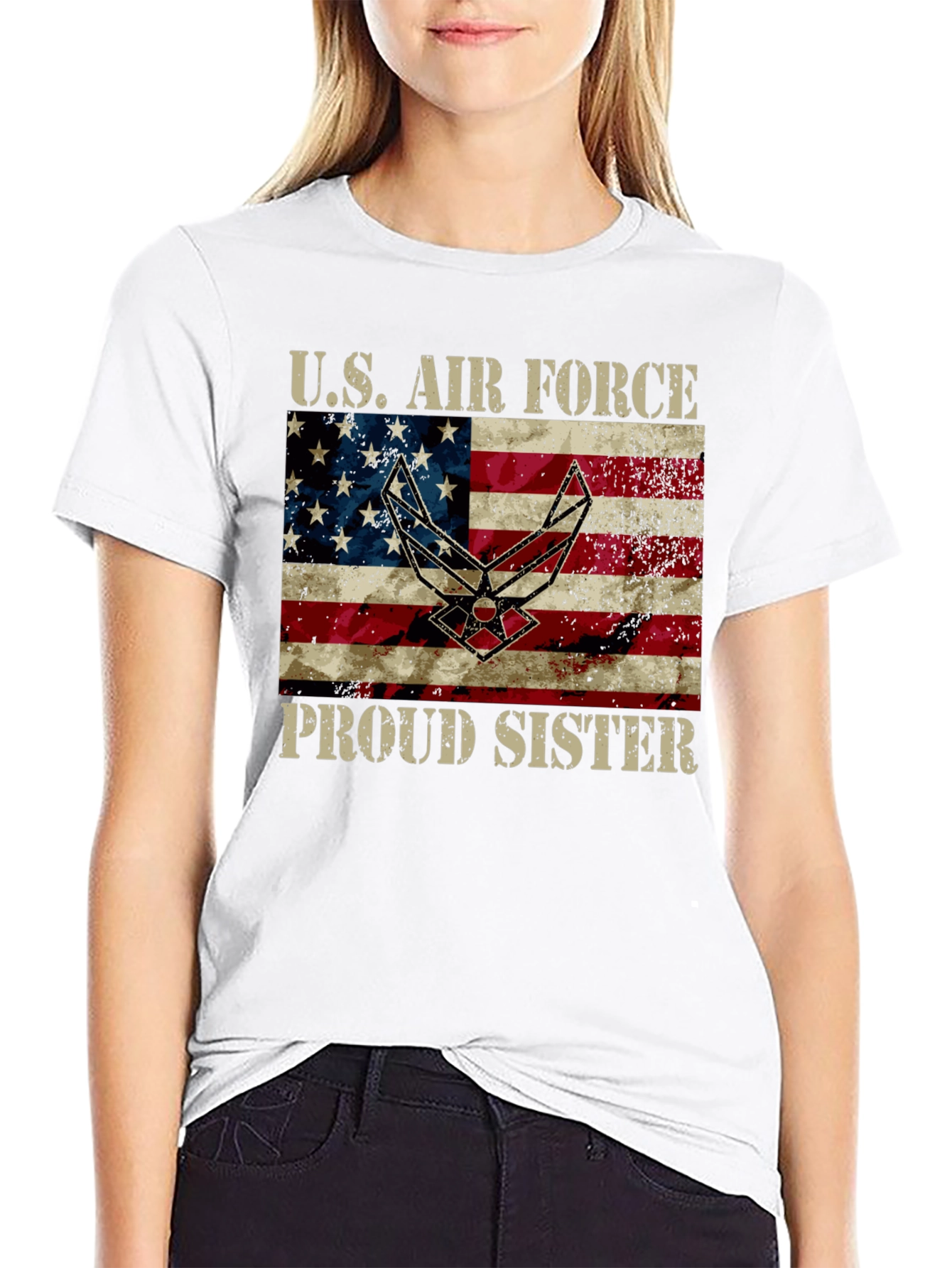 US Air Force Proud Sister Graphic Tee