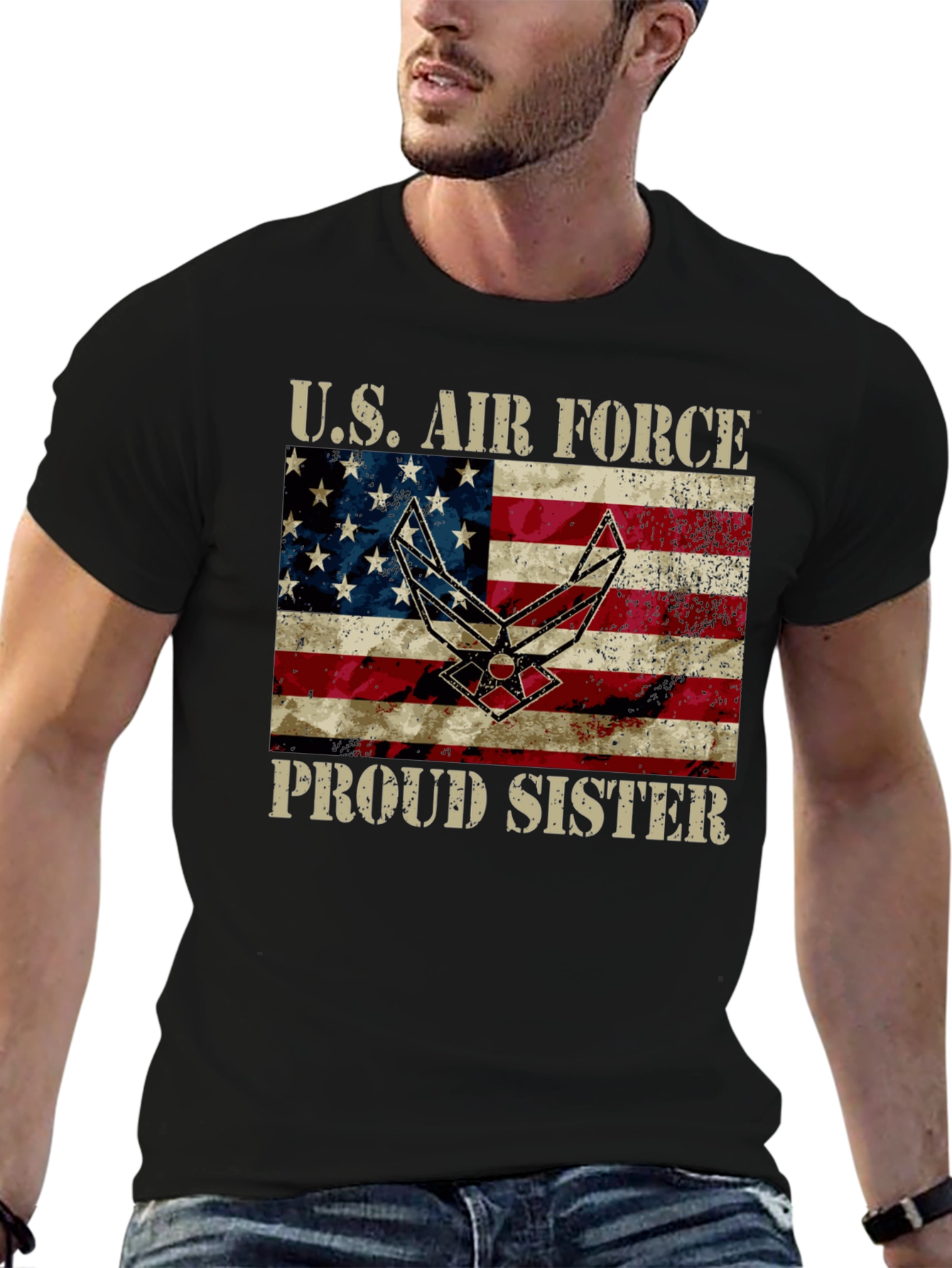 US Air Force Proud Sister Graphic Tee