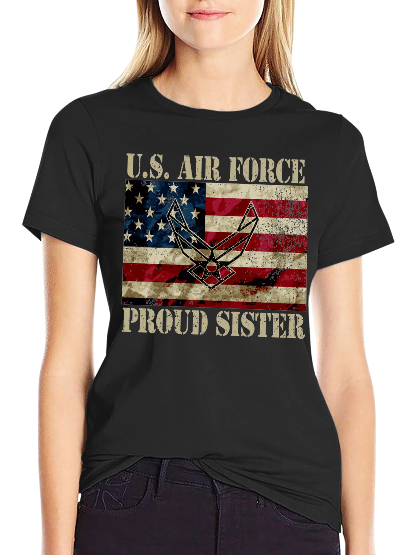 US Air Force Proud Sister Graphic Tee