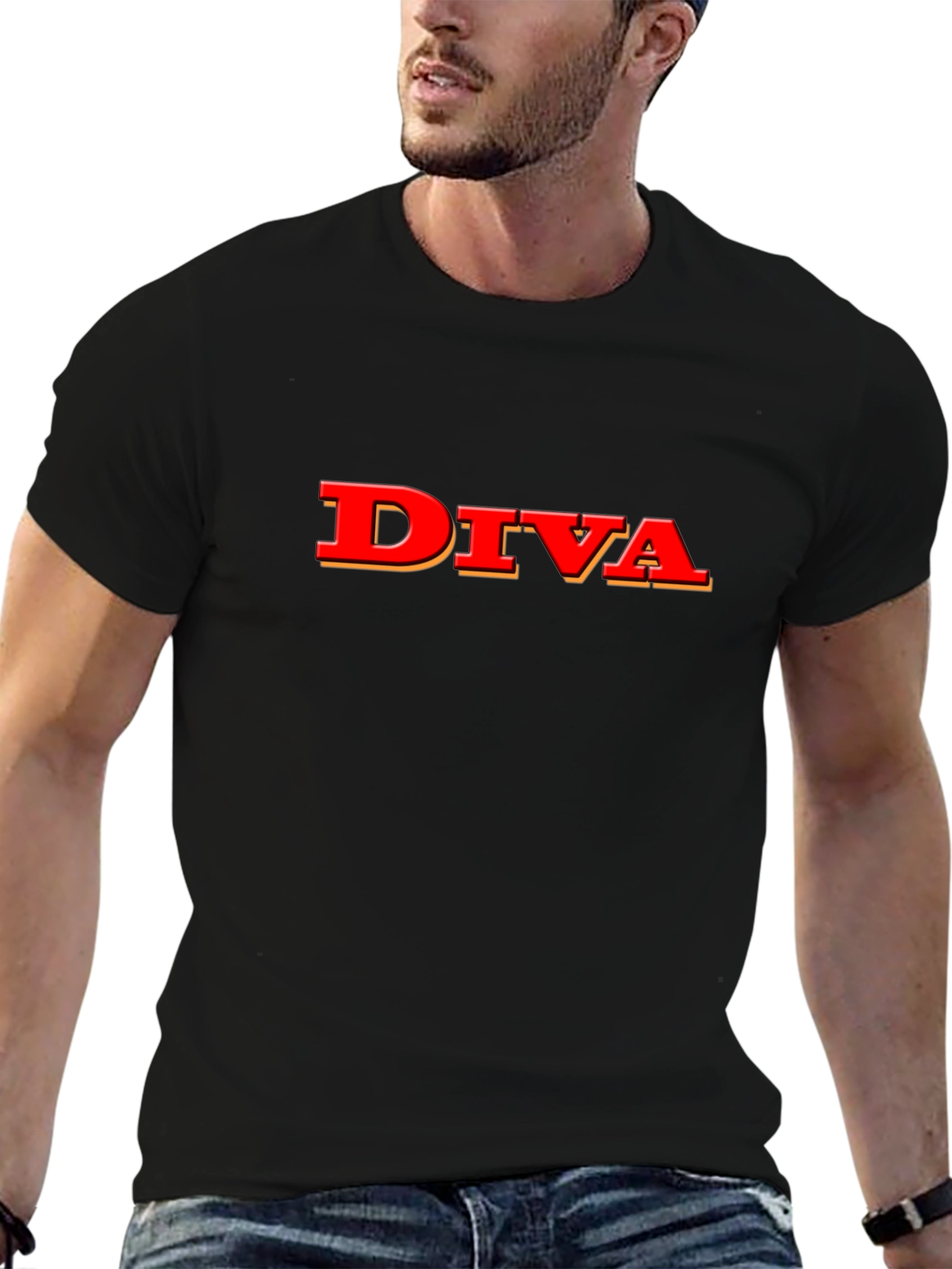 Diva Graphic Tee - Stylish Black T-Shirt
