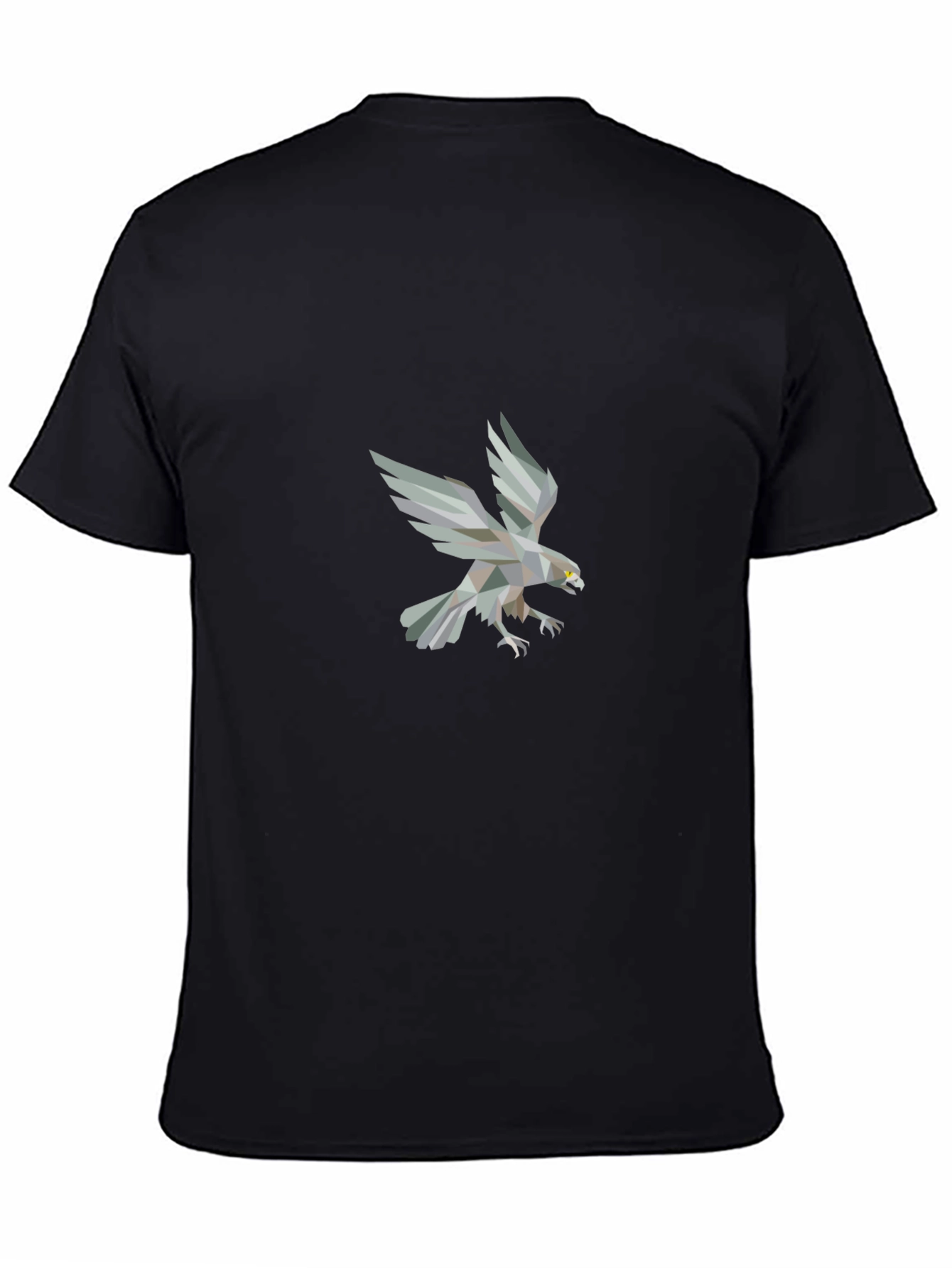 Geometric Eagle Print Black T-Shirt