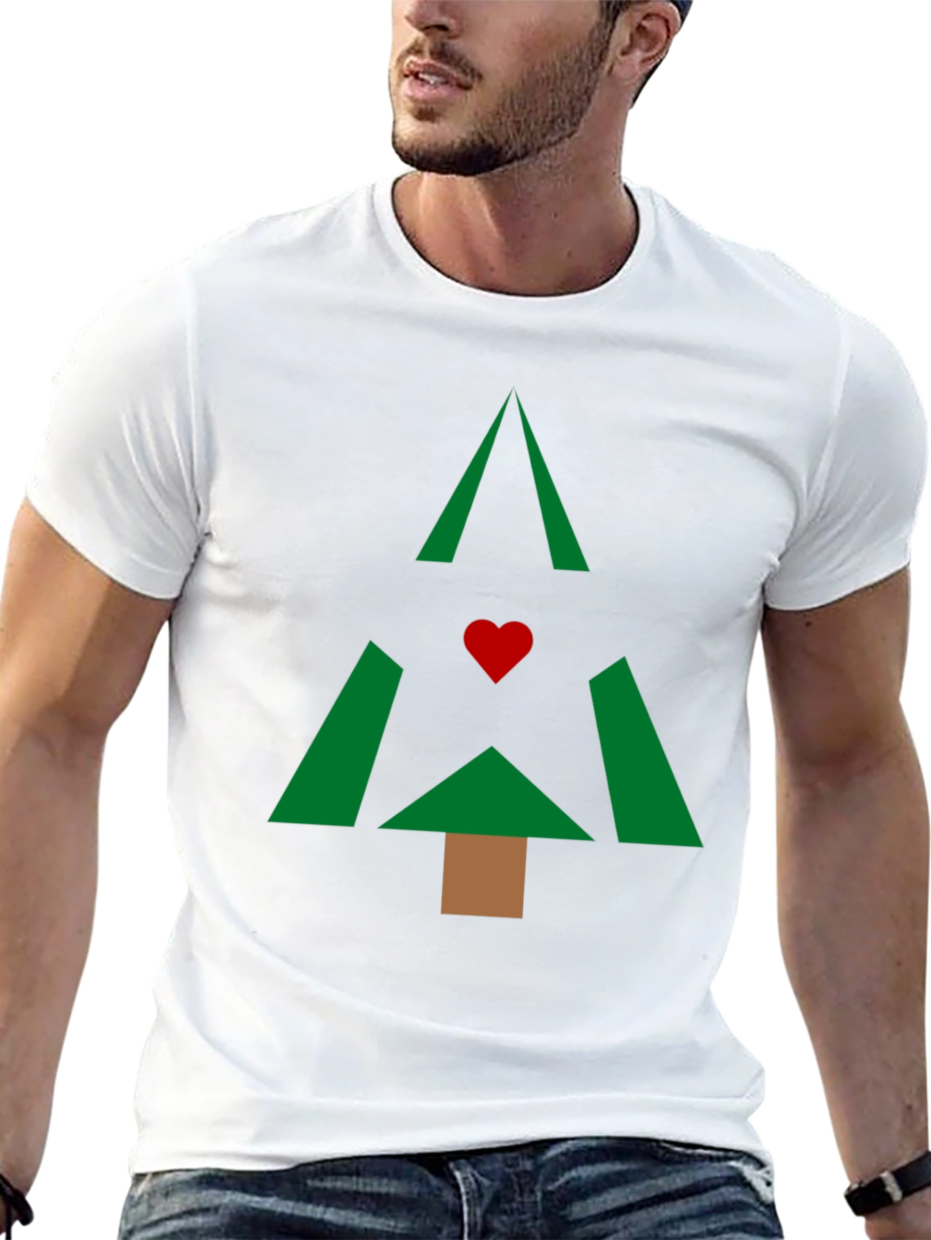 Geometric Christmas Tree Graphic Tee